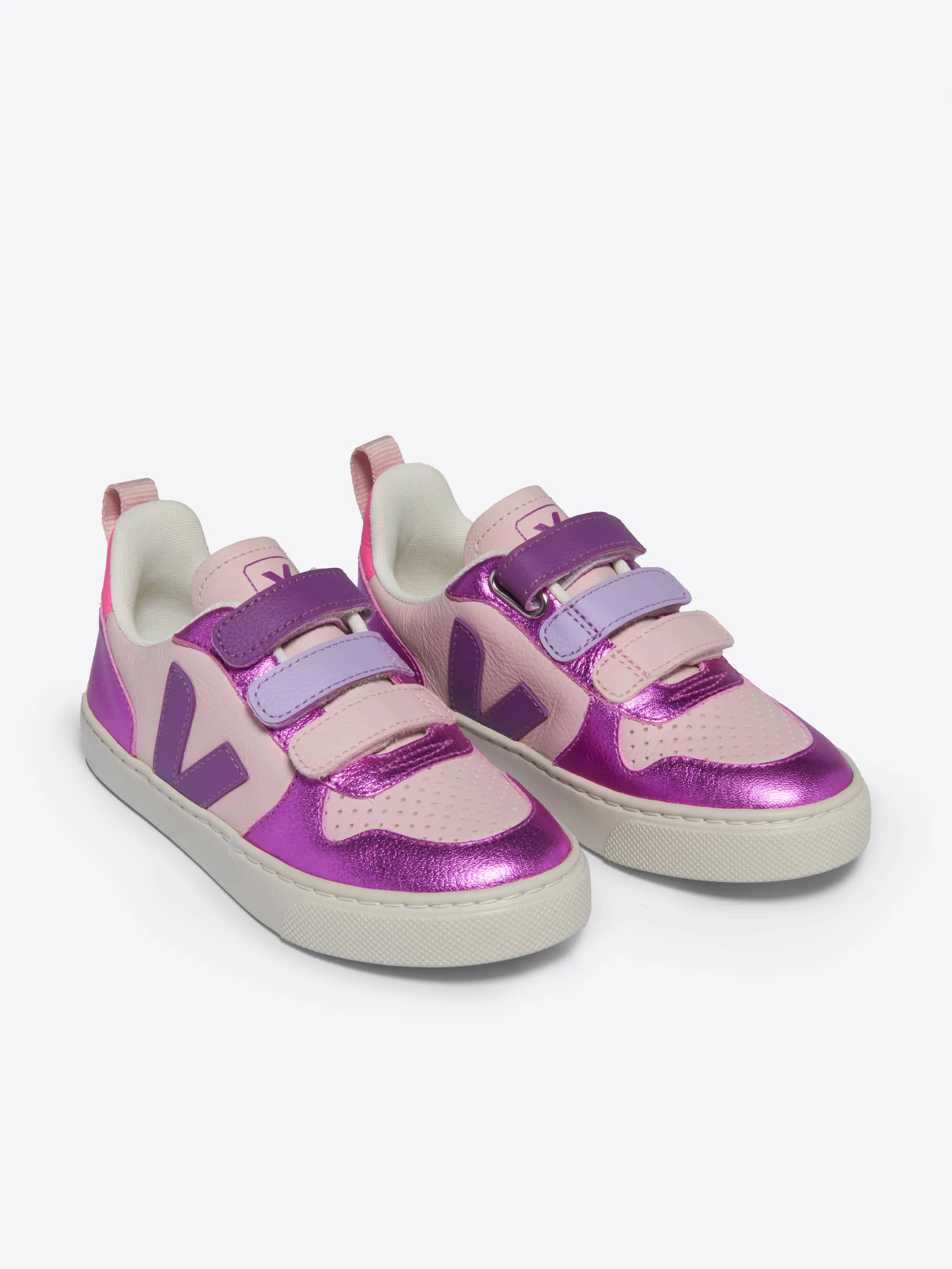 Girls V-10 Leather Traners in Purple