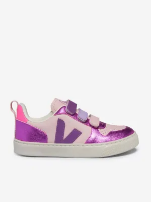 Girls V-10 Leather Traners in Purple