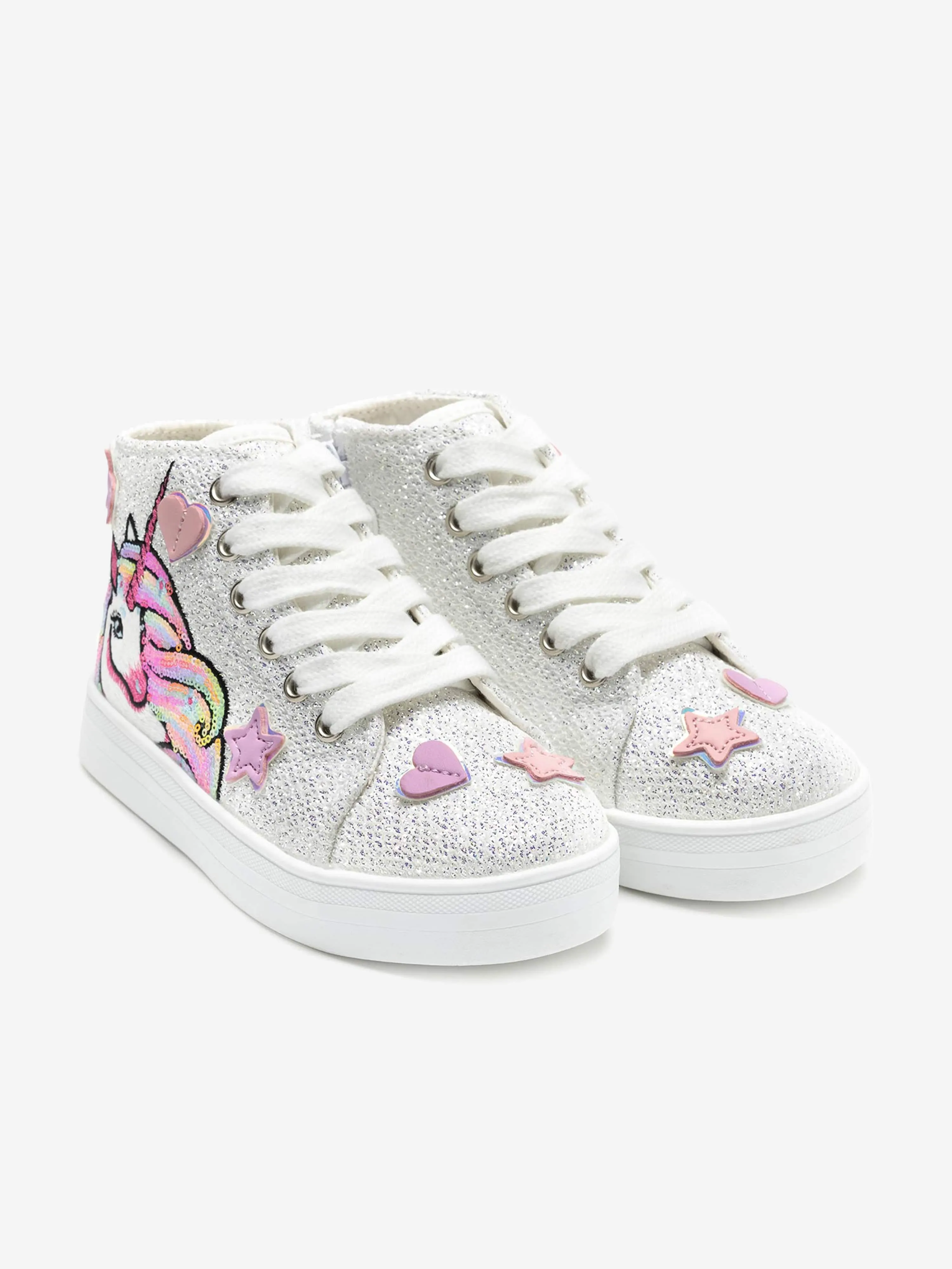 Girls Victoria Unicorn Baseball Boots in White