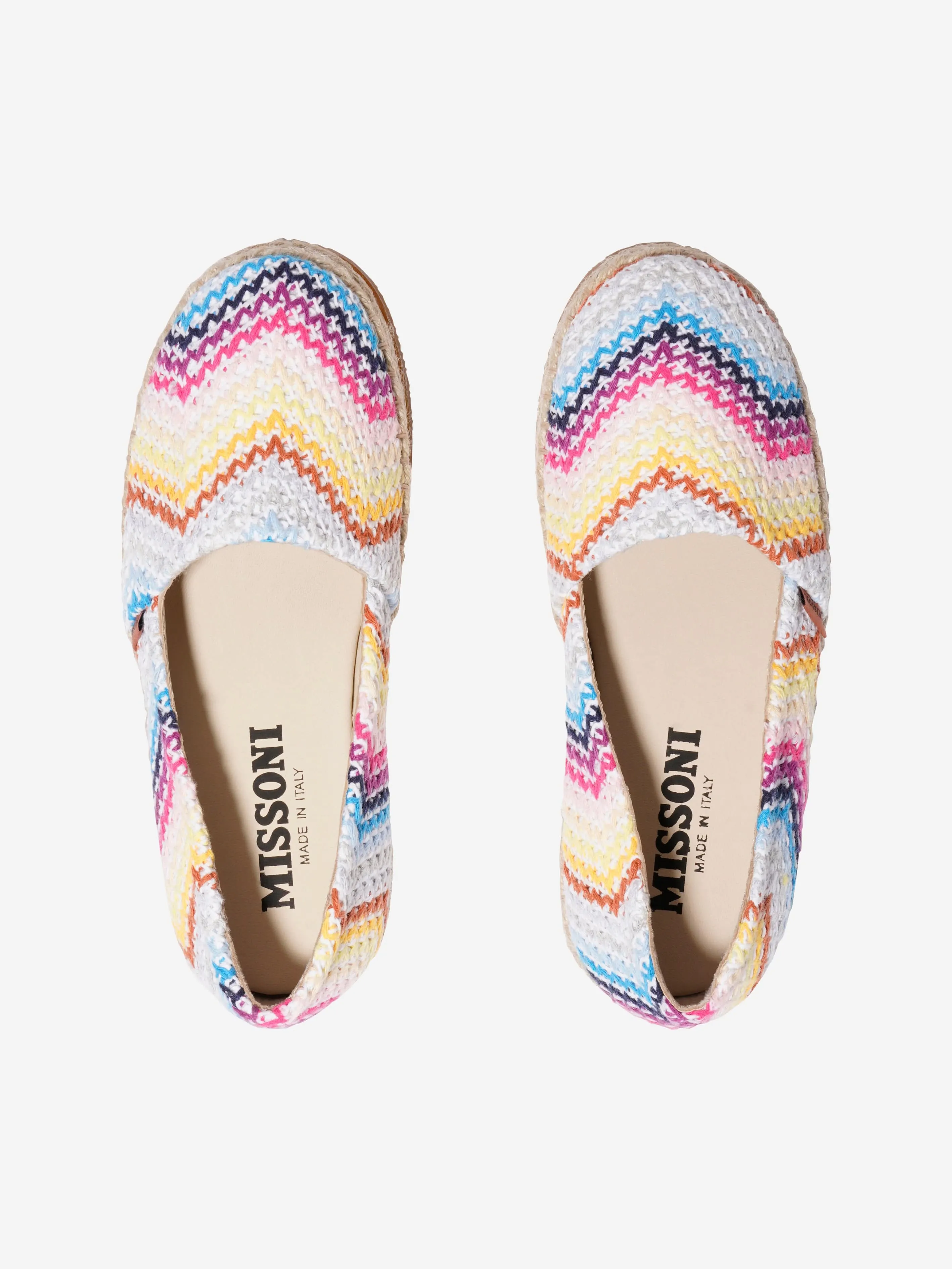 Girls Zig Zag Espadrilles in Multicolour