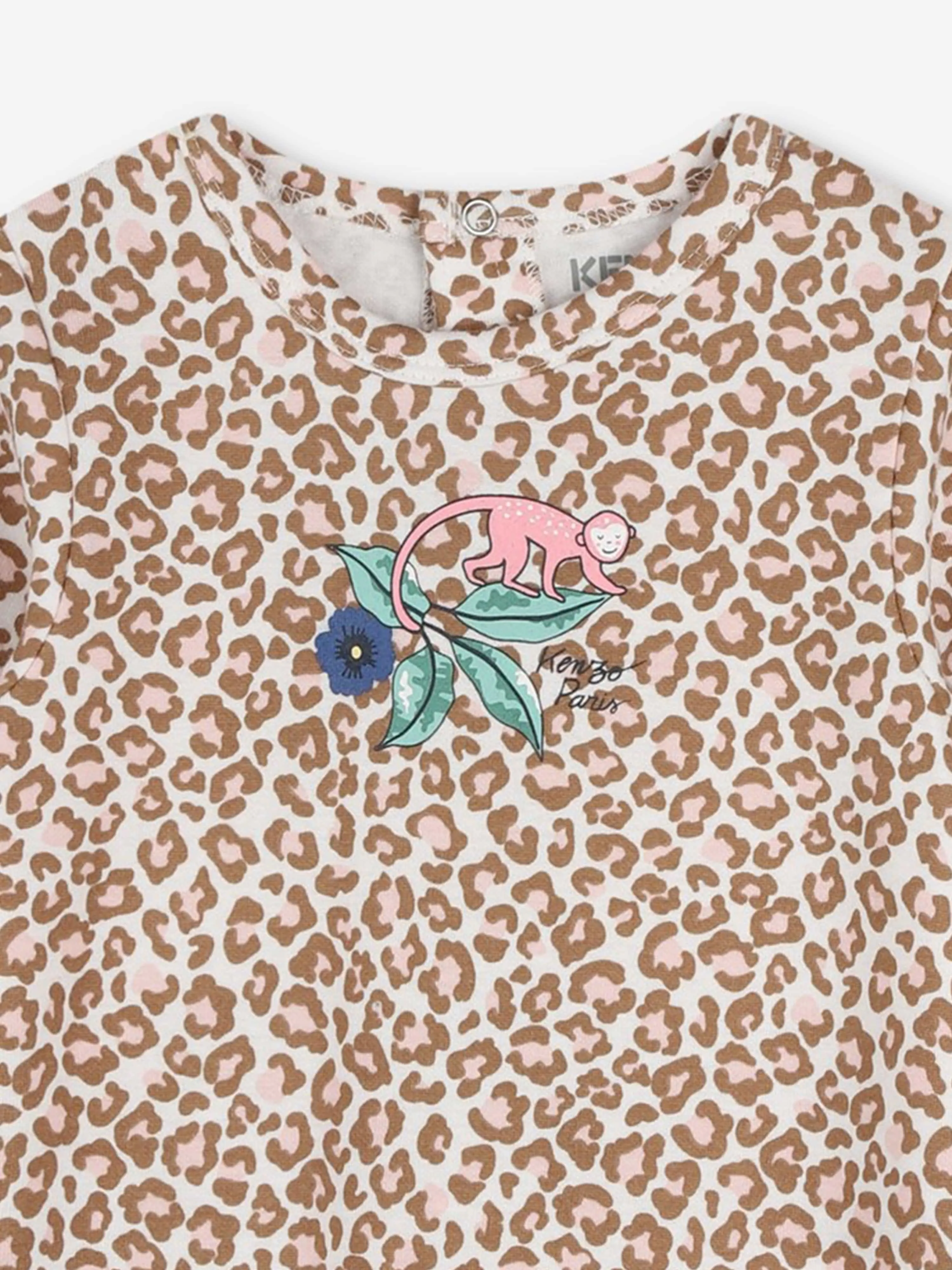 KENZO Baby Girls Leopard Babygrow in Pink