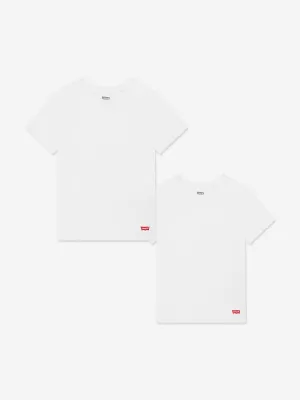 Kids 2 Pack Crew Neck T-Shirt Set in White