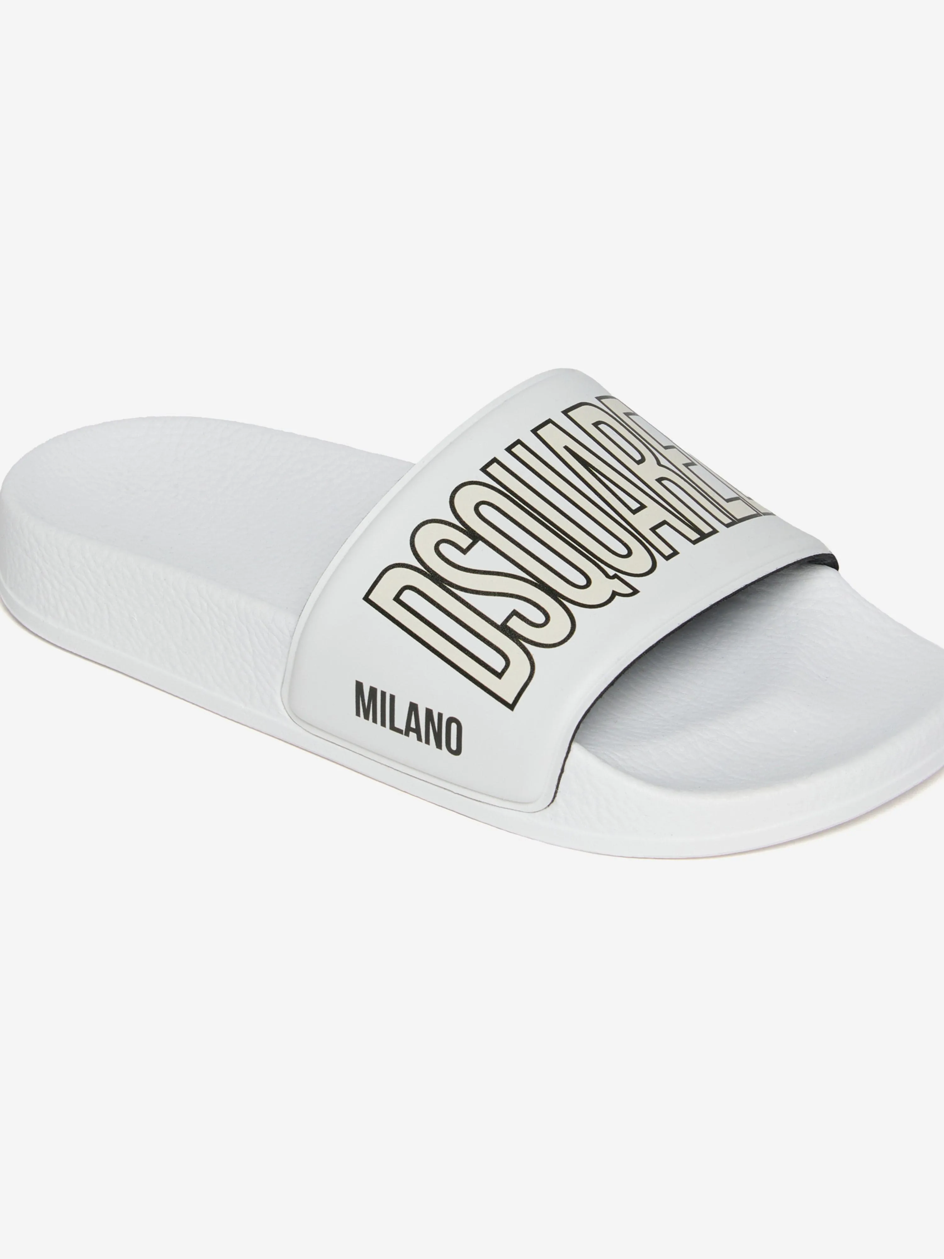 Kids Milano Logo Silders in White