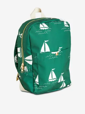 Kids Sailing Boats AOP Backpack in Green (34cm)