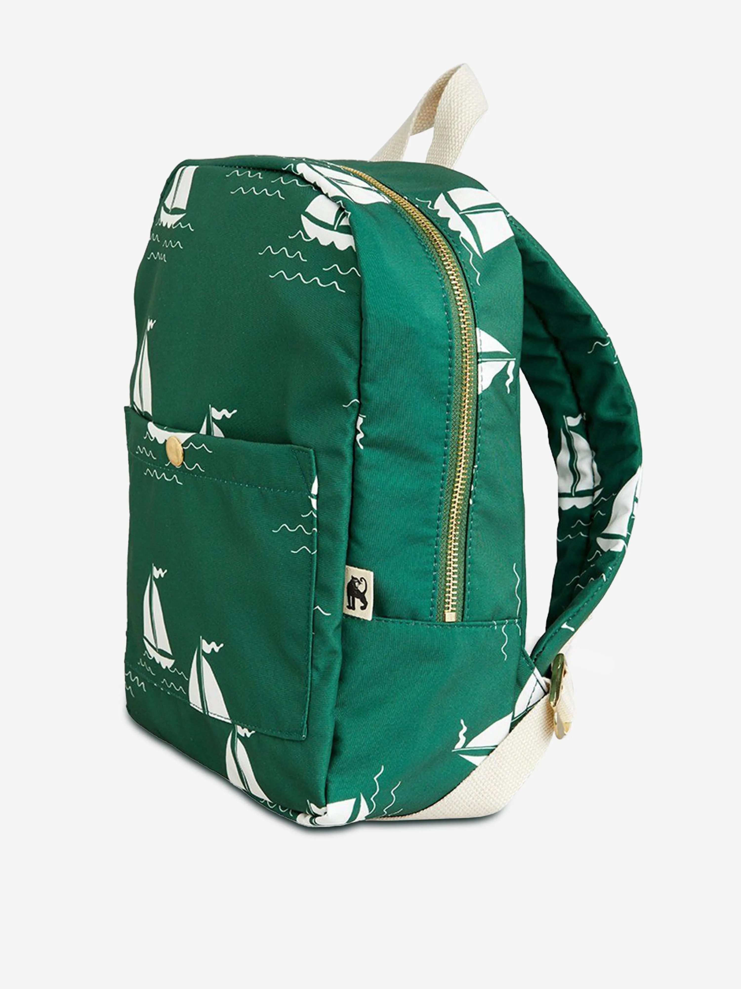Kids Sailing Boats AOP Backpack in Green (34cm)