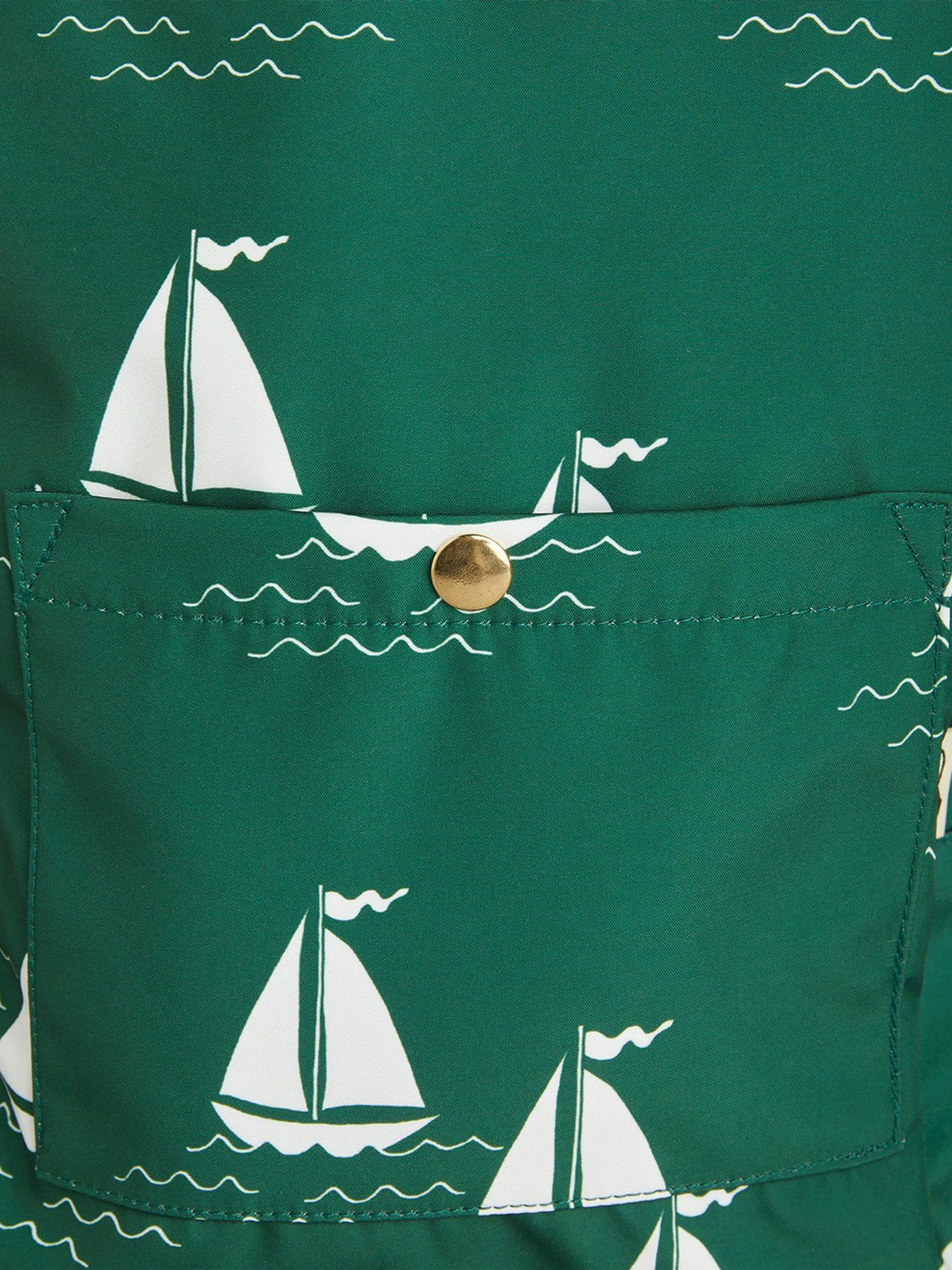 Kids Sailing Boats AOP Backpack in Green (34cm)
