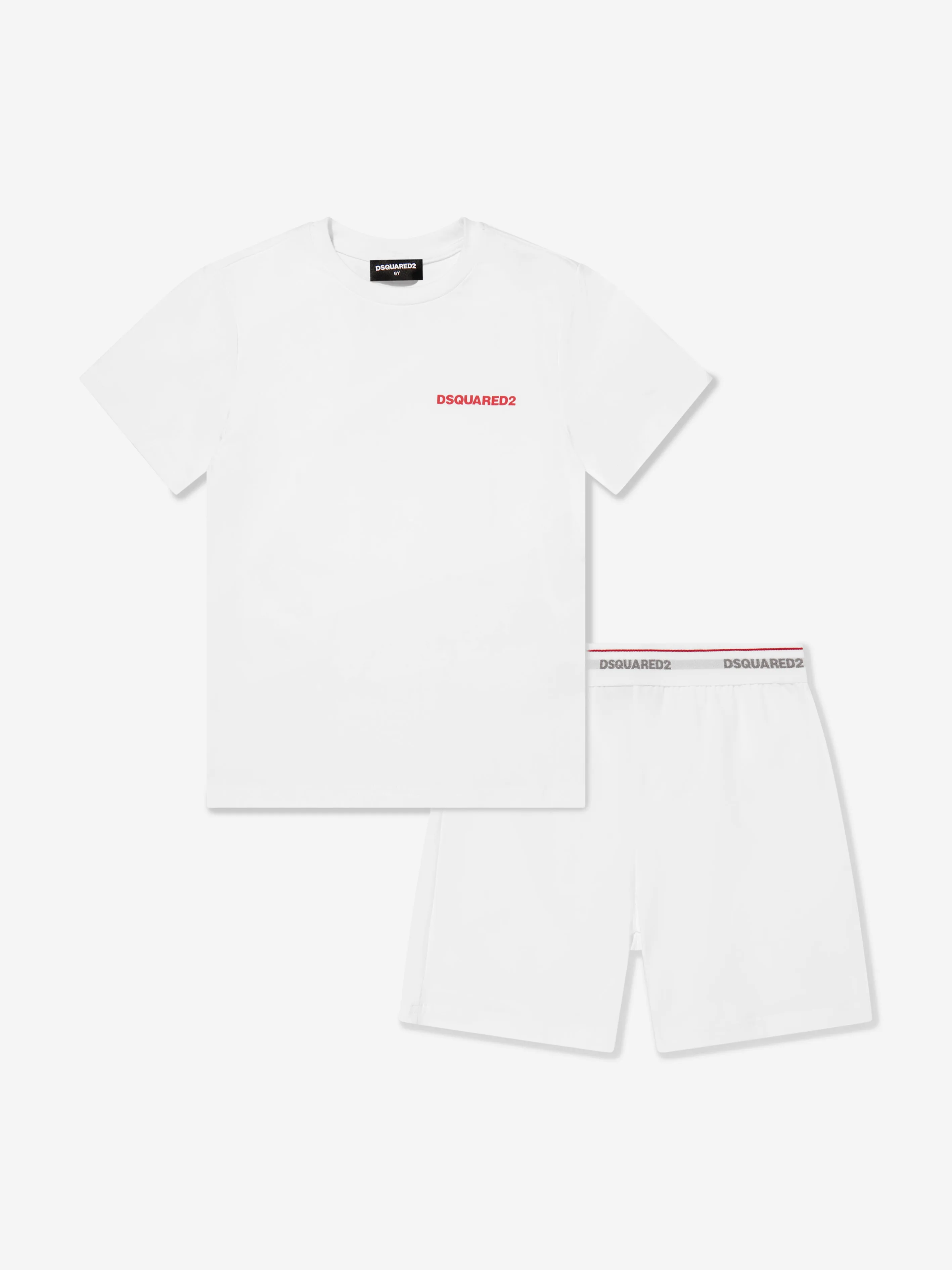Kids Short Pyjama Set in White