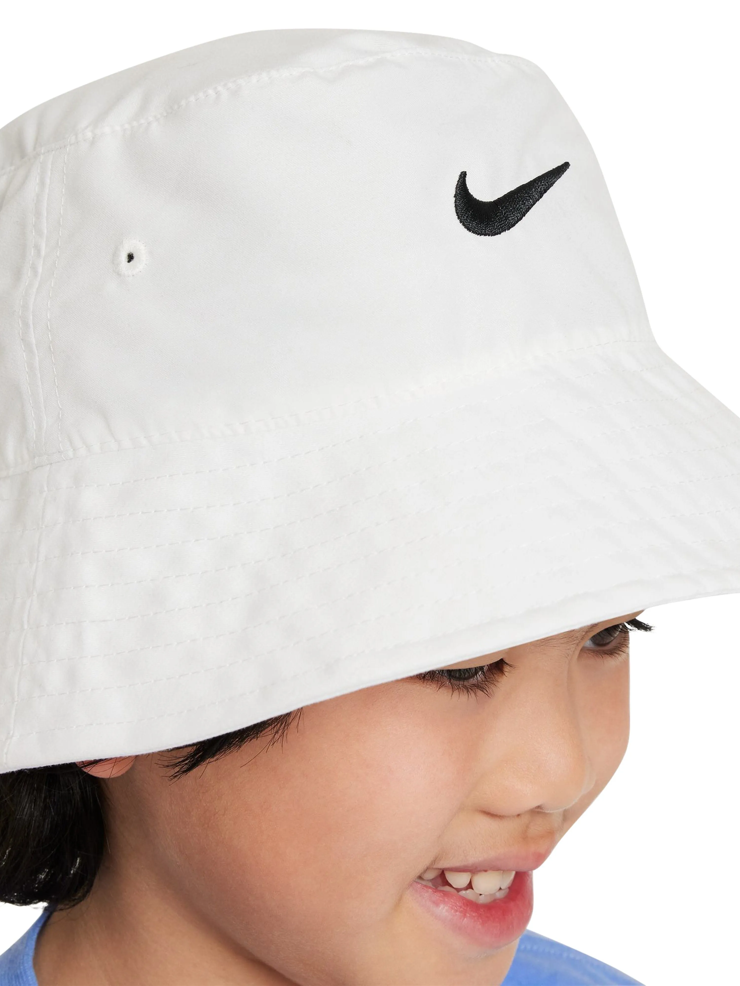Kids UPF 40  Bucket Hat in White