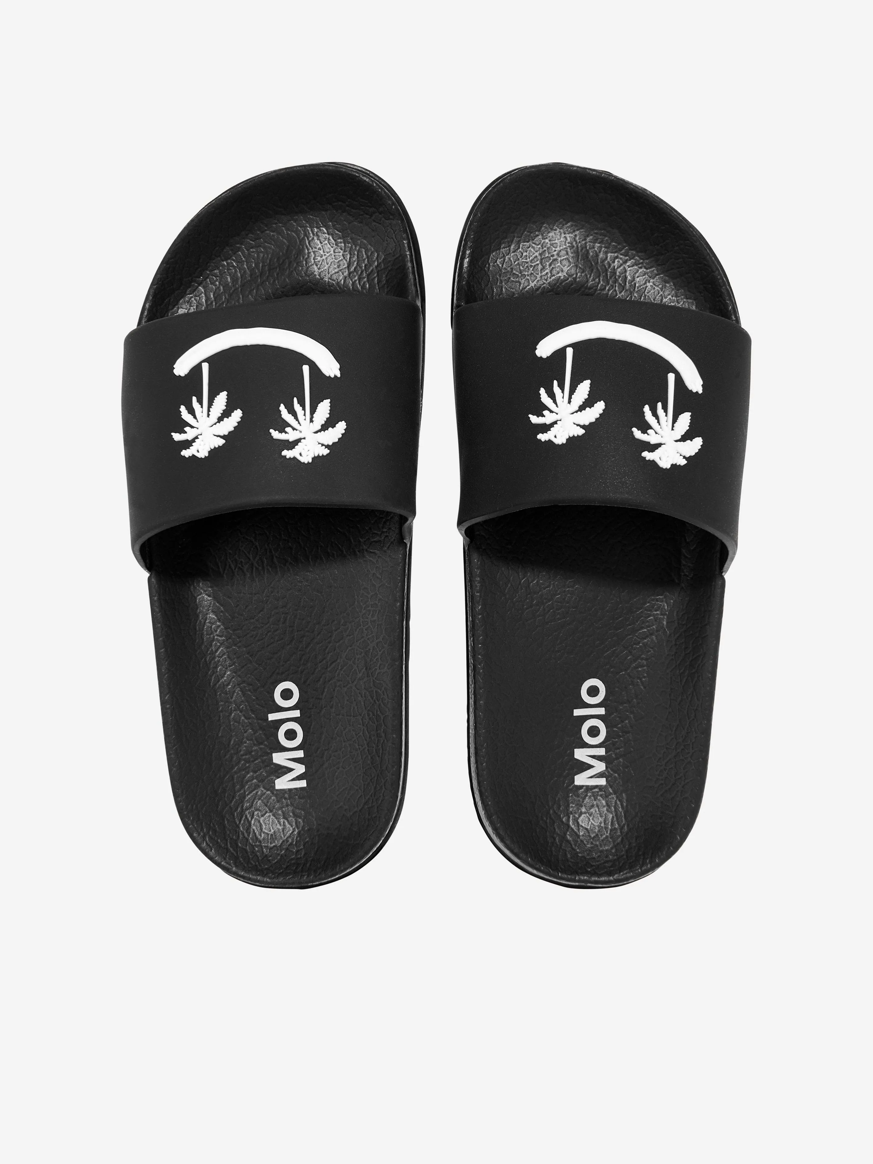 Kids Zhappy Sliders in Black