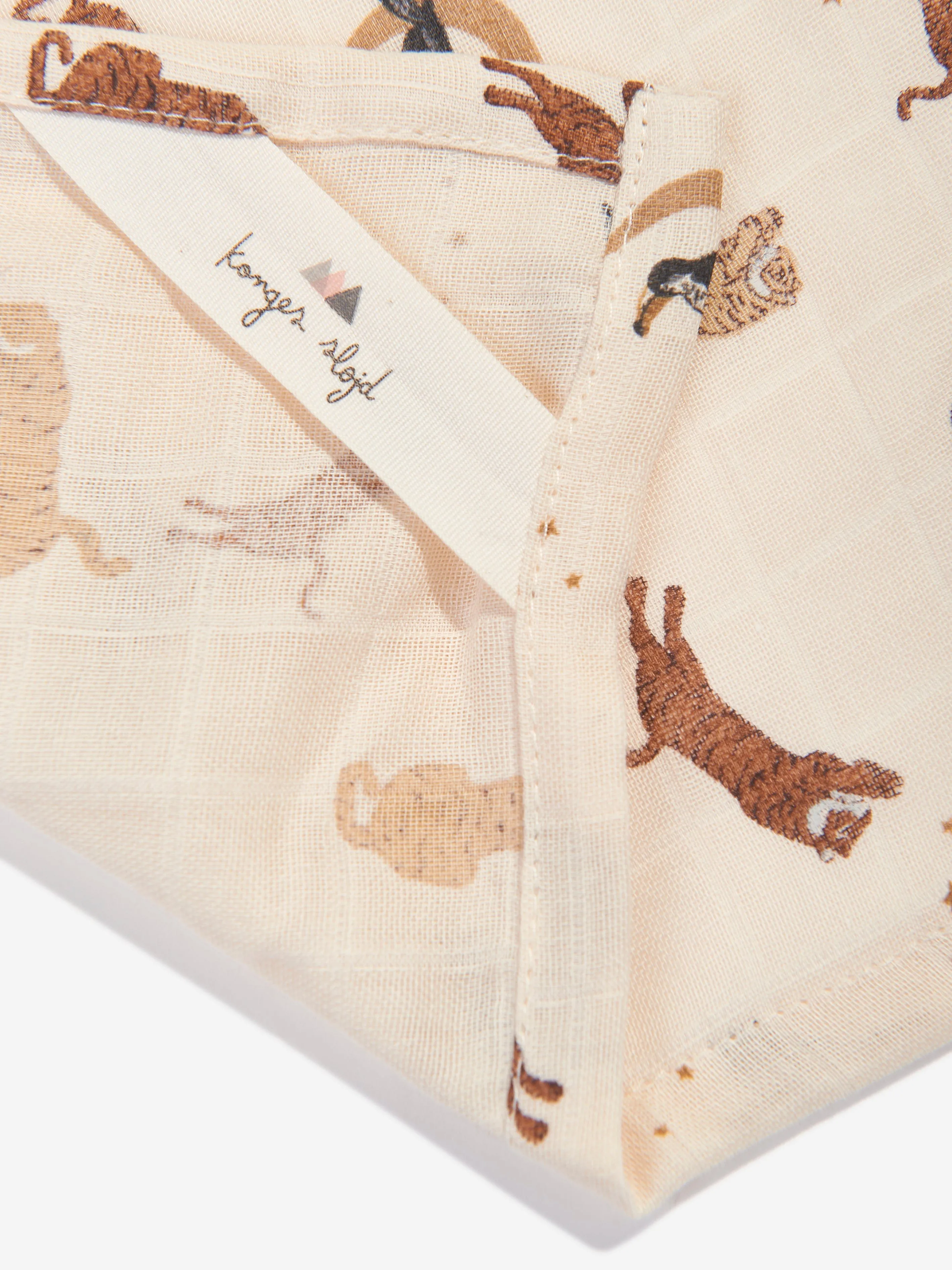 Konges Sljd Baby 3 Pack Muslin Cloth Set in Beige (65cm)