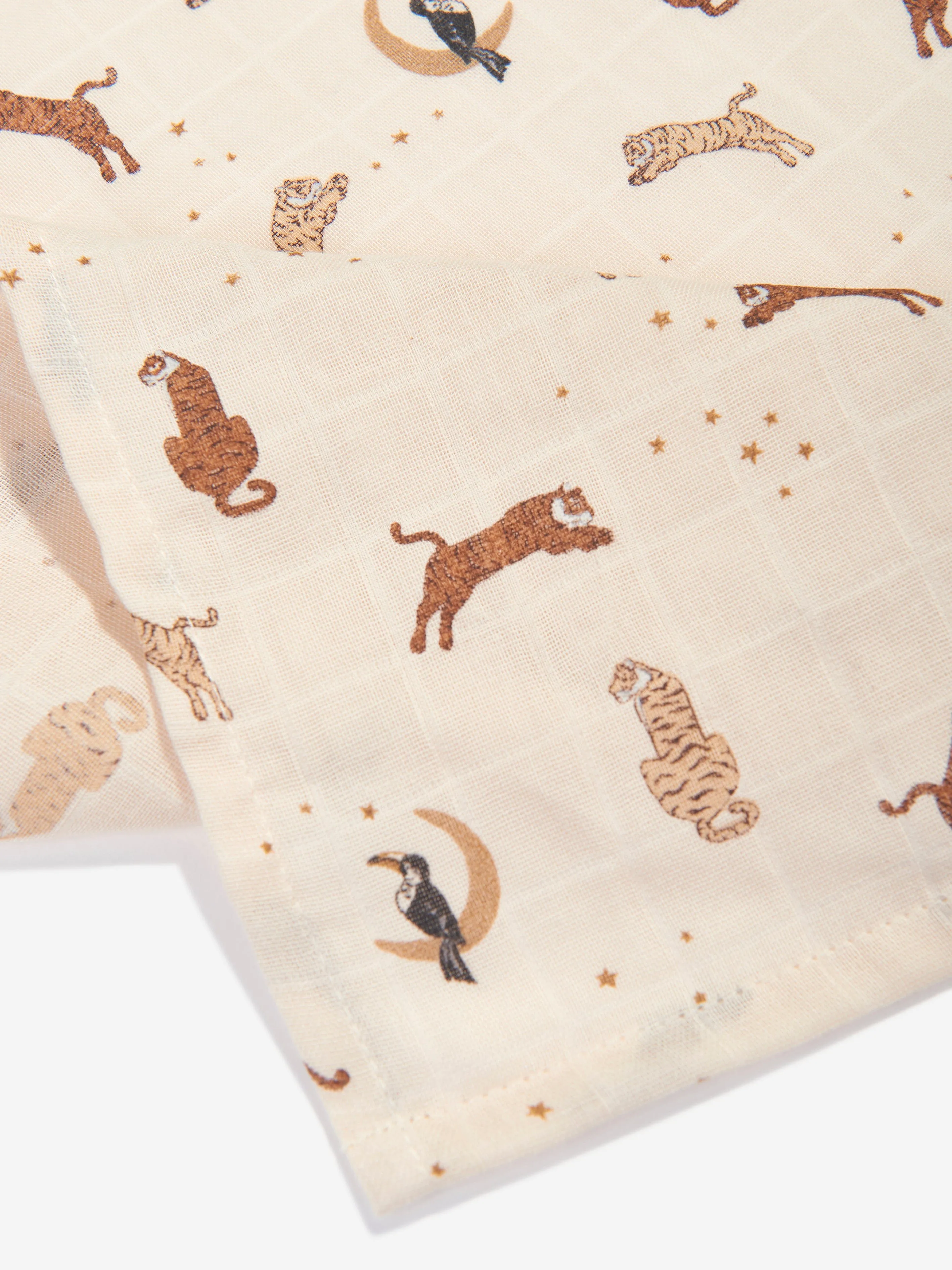 Konges Sljd Baby 3 Pack Muslin Cloth Set in Beige (65cm)