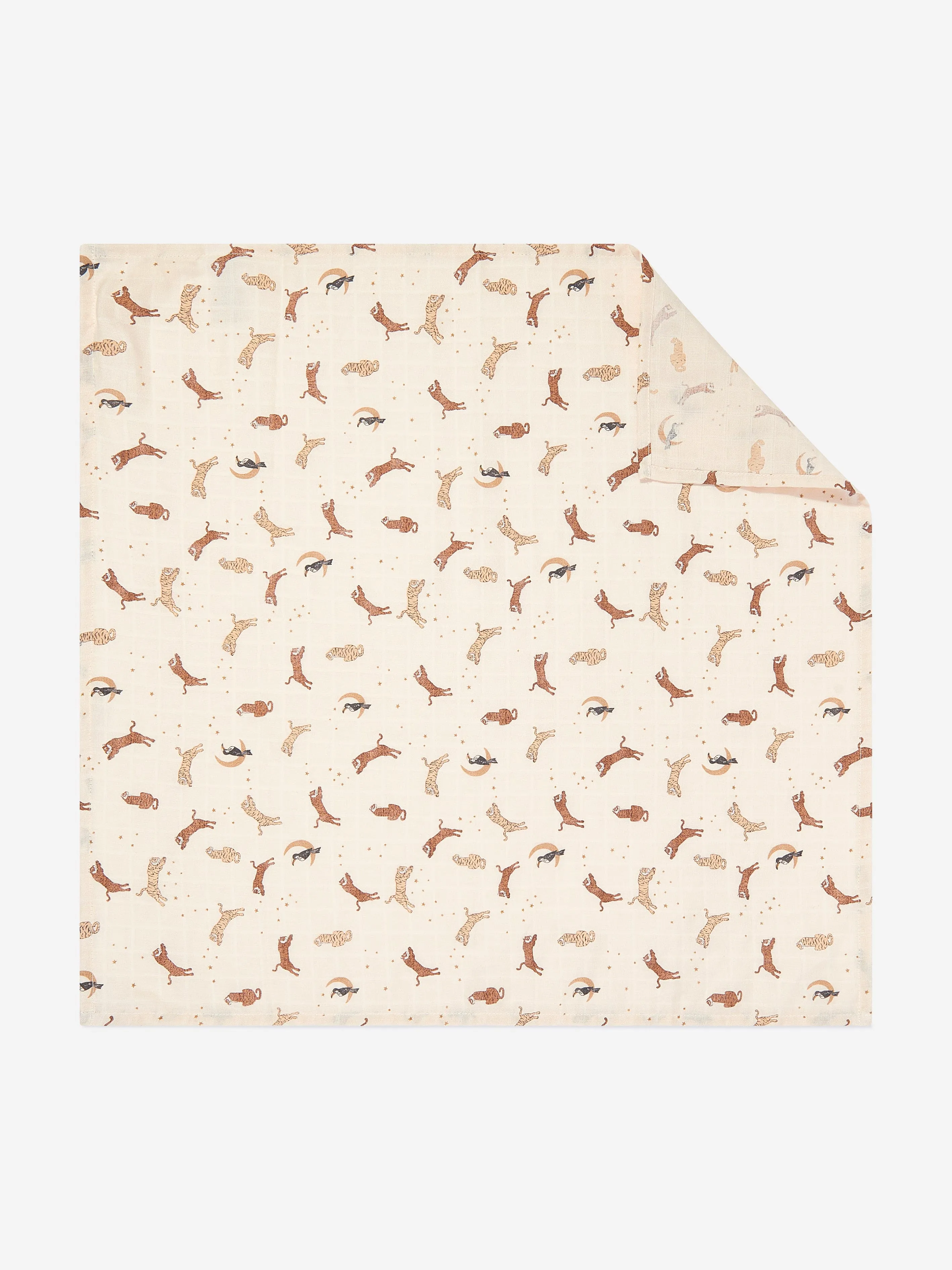 Konges Sljd Baby 3 Pack Muslin Cloth Set in Beige (65cm)