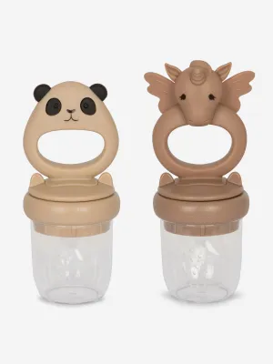 Konges Sljd Baby Unicorn And Panda 2 Pack Fruit Feeding Pacifier in Multicolour (12.6cm)