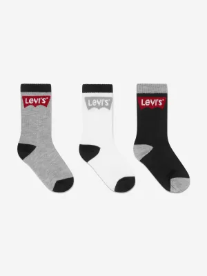 Levi's Boys Batwing Regular Cut Socks Set (3 Pack) in Black