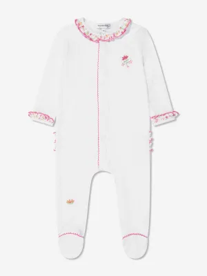 Magnolia Baby Baby Girls Embroidered Ruffle Babygrow in White
