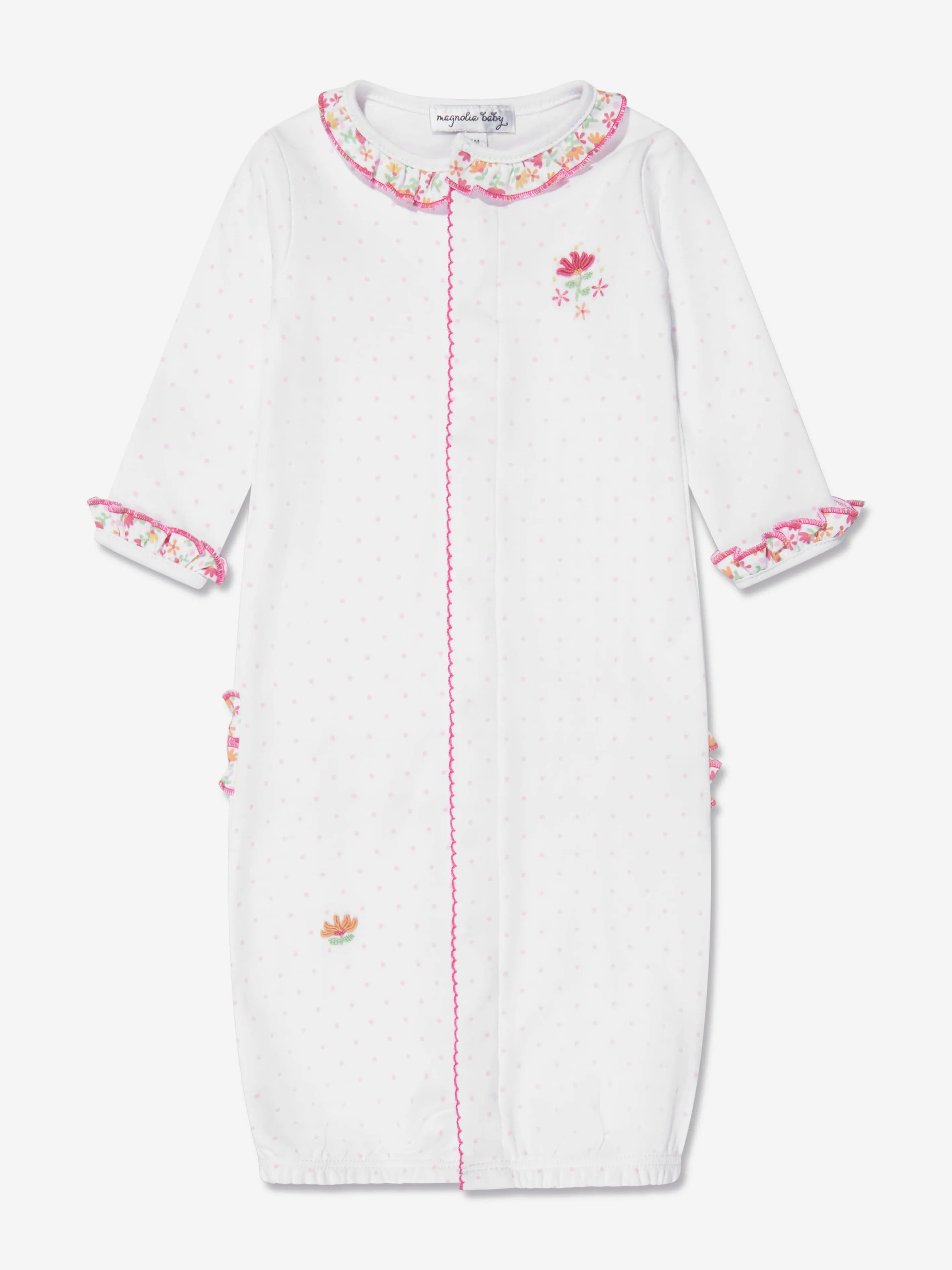 Magnolia Baby Baby Girls Embroidered Ruffle Converter in White