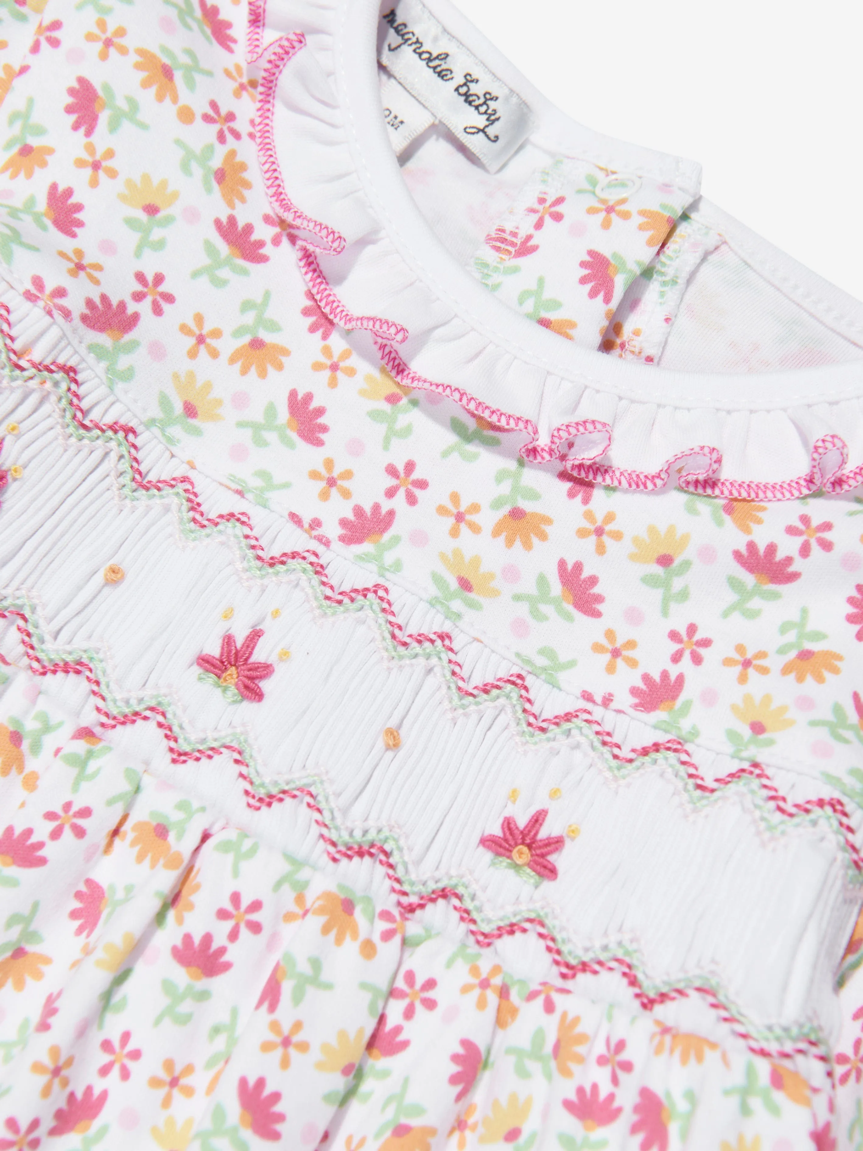 Magnolia Baby Baby Girls Smocked Babygrow in Pink