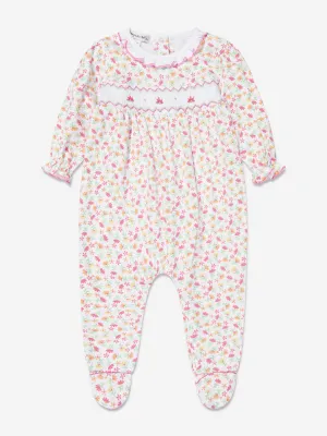 Magnolia Baby Baby Girls Smocked Babygrow in Pink