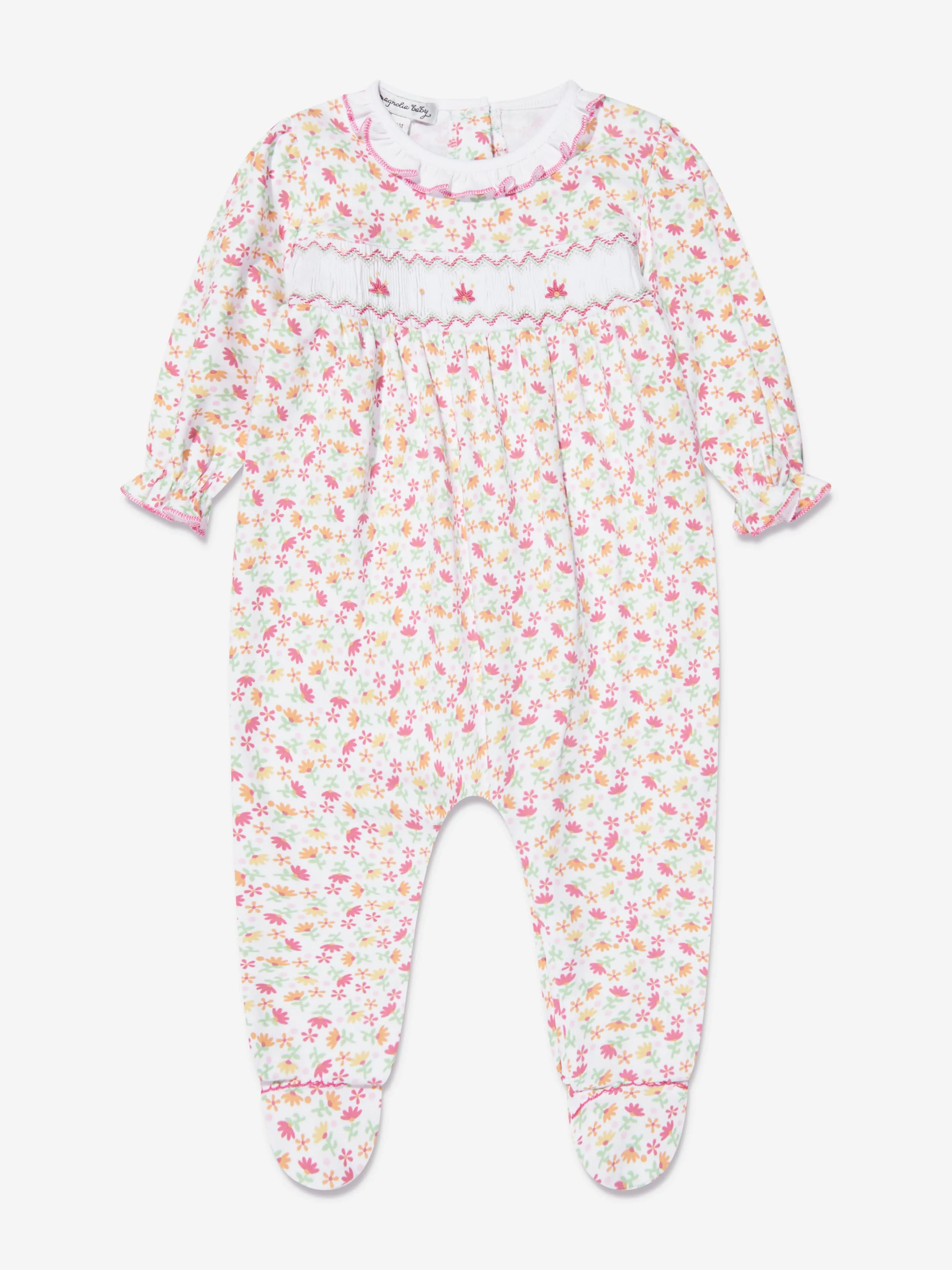 Magnolia Baby Baby Girls Smocked Babygrow in Pink