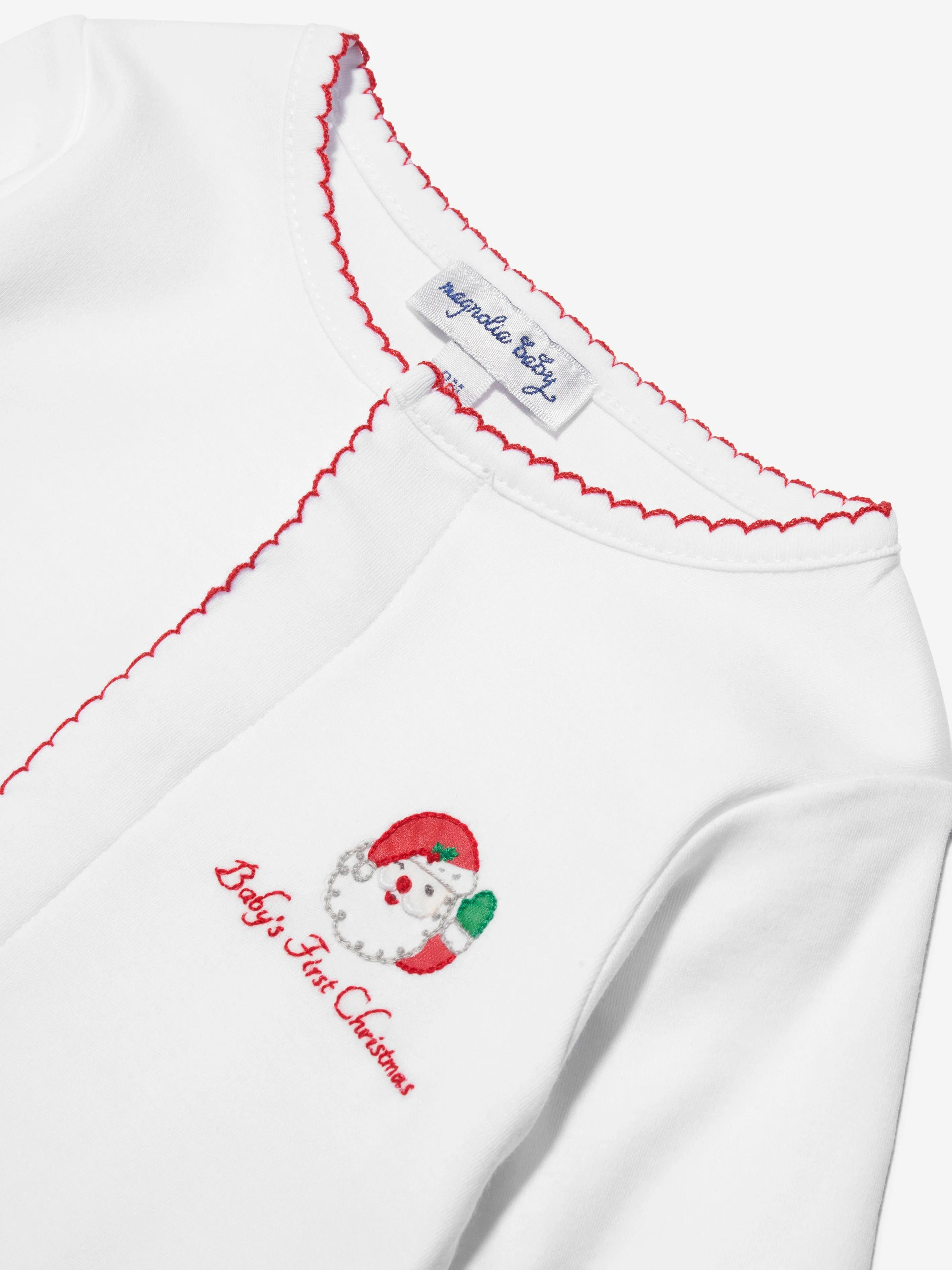 Magnolia Baby Baby Winking Santa Babygrow in White