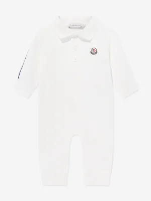 Moncler Enfant Baby Boys Logo Romper in Ivory