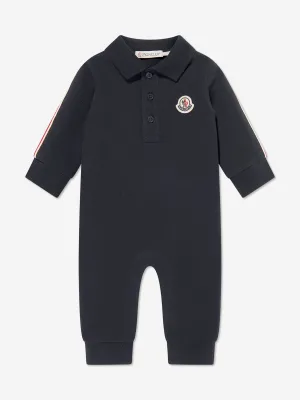 Moncler Enfant Baby Boys Logo Romper in Navy