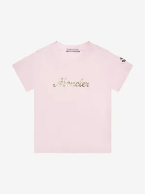 Moncler Enfant Baby Girls Logo T-Shirt in Pink