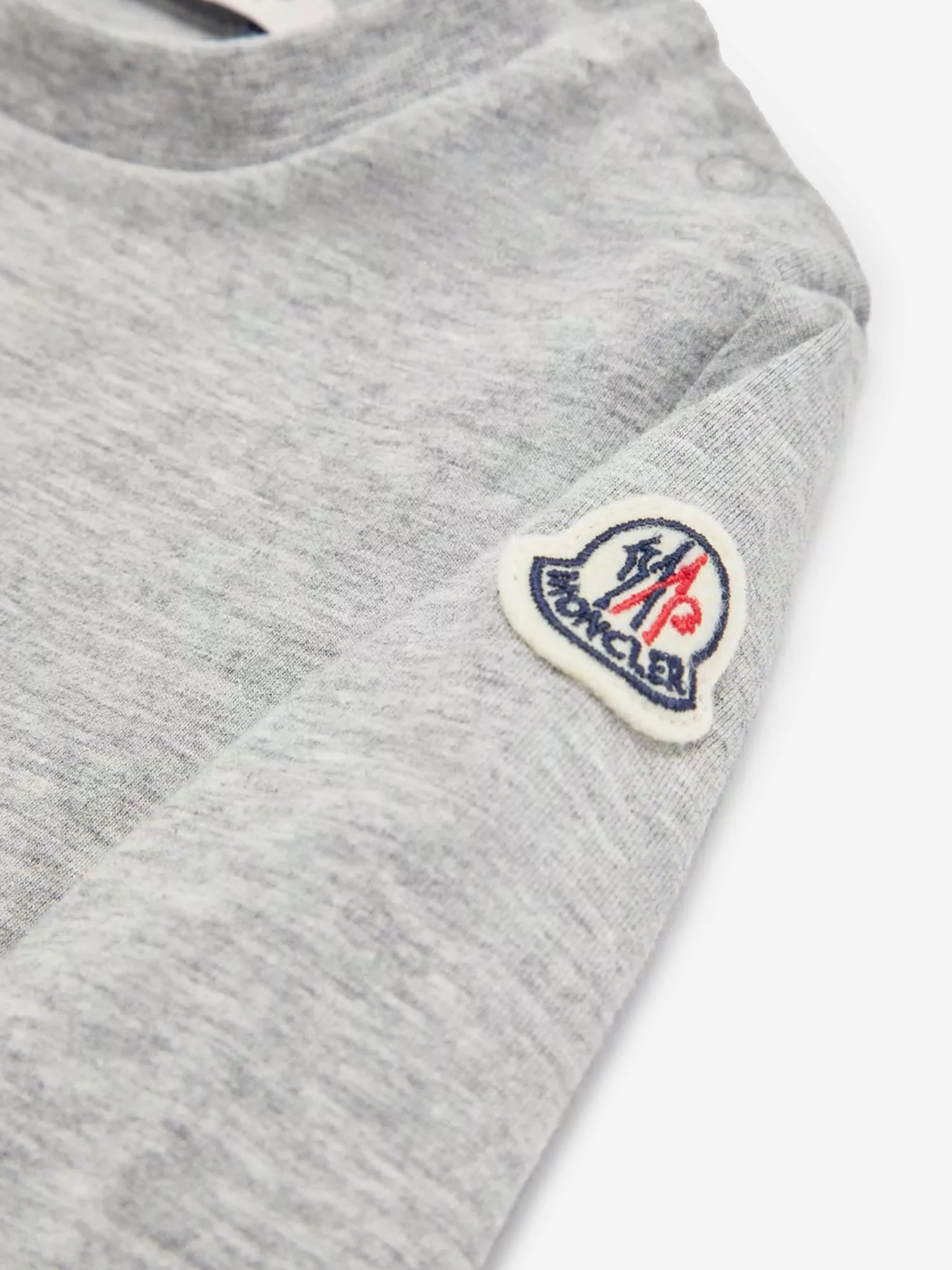 Moncler Enfant Baby Girls Long Sleeve Logo T-Shirt in Grey