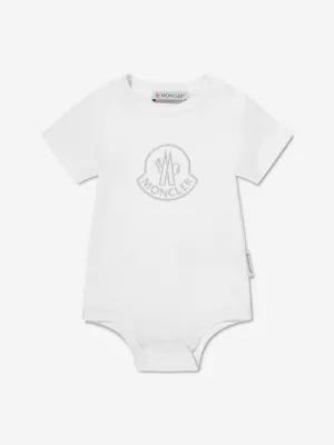 Moncler Enfant Baby Logo Bodysuit in White