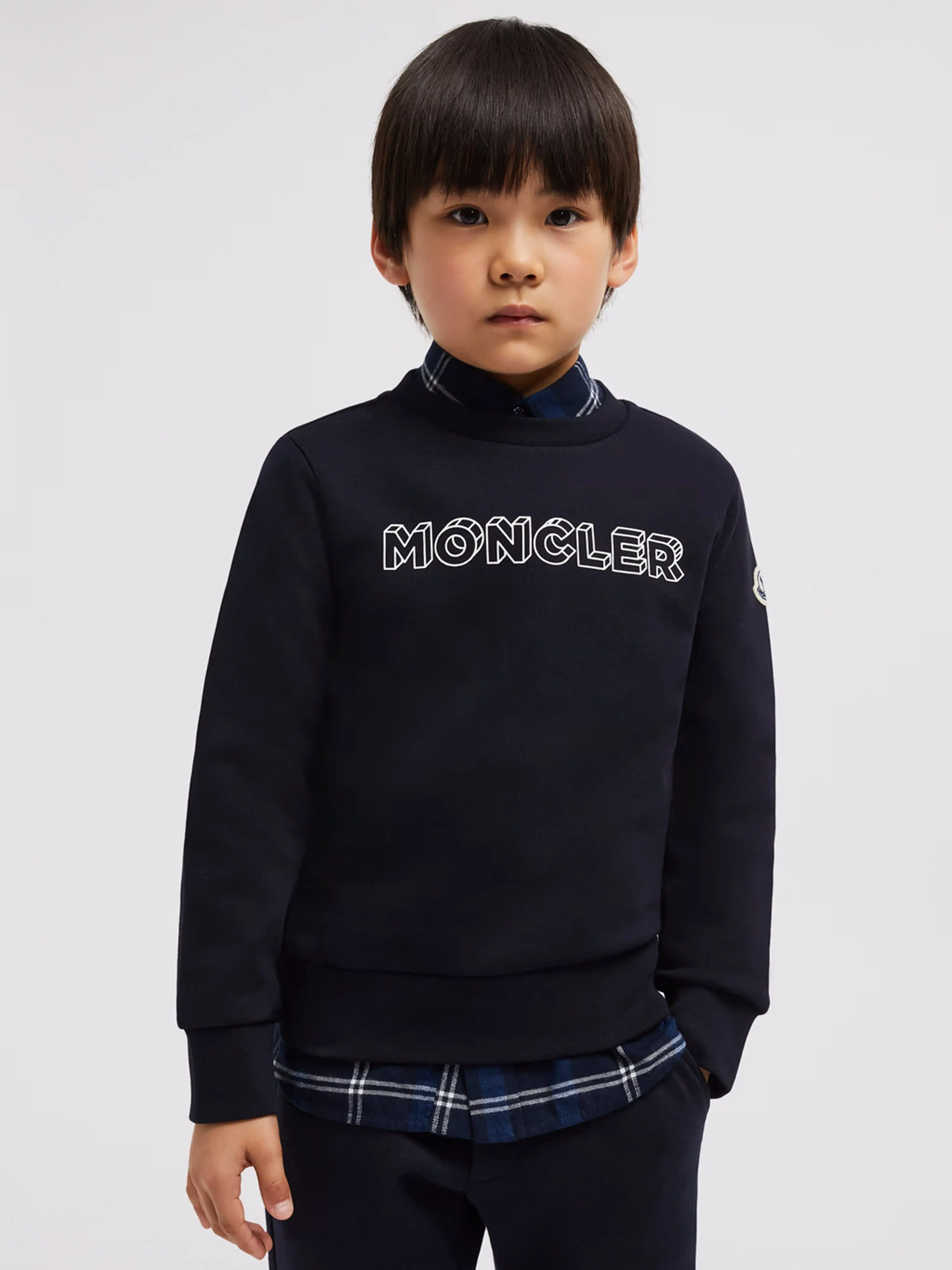 Moncler Enfant Boys Logo Sweatshirt in Navy