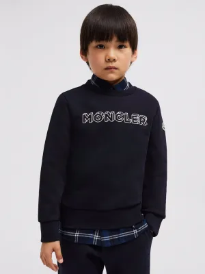 Moncler Enfant Boys Logo Sweatshirt in Navy