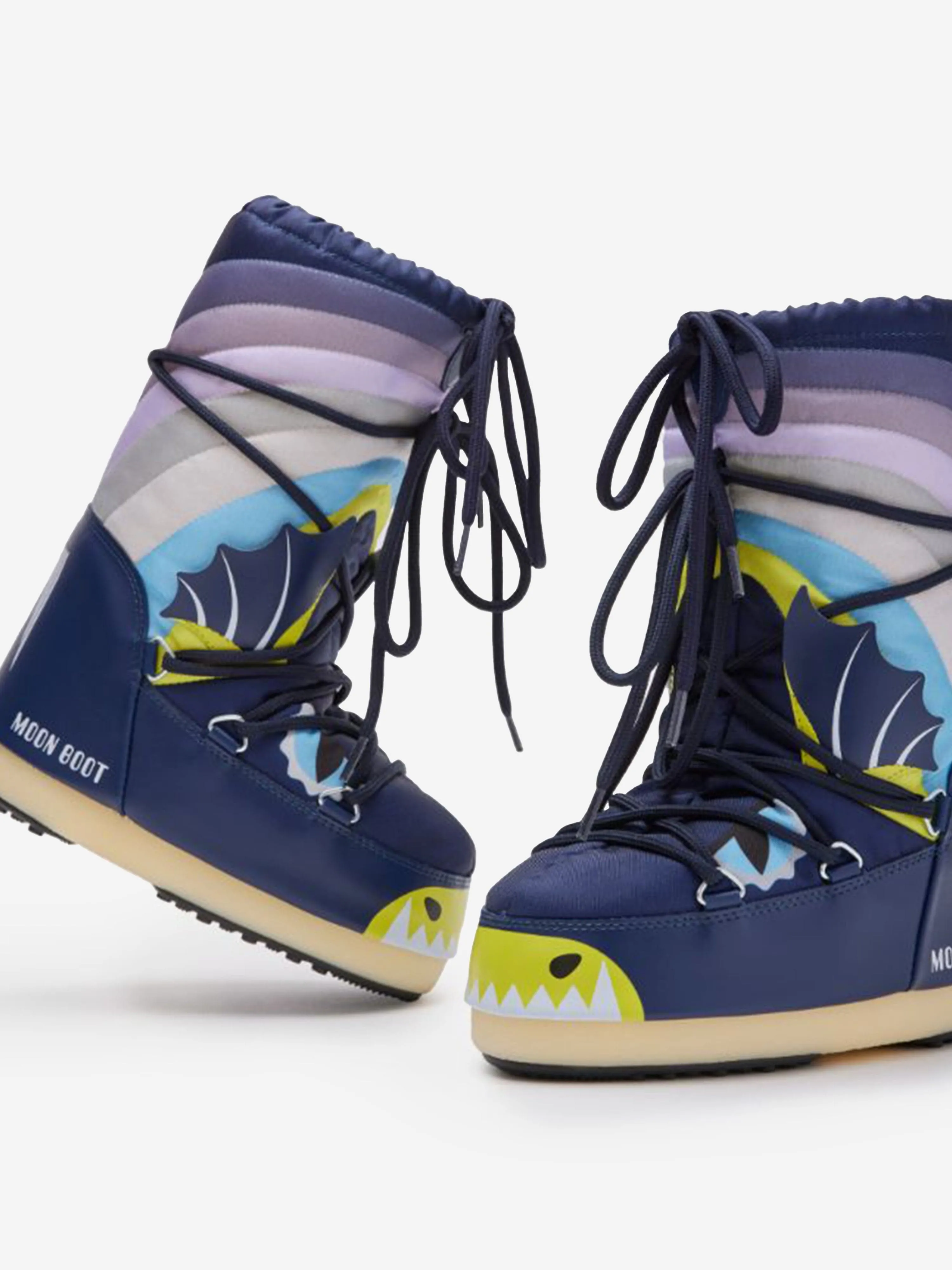 Moon Boot Boys Icon Dragon Boots in Blue