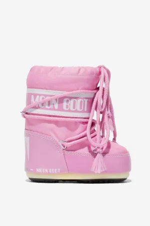 Moon Boot Girls Icon Nylon Snow Boots in Pink