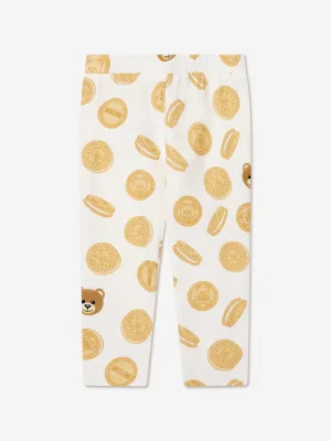 Moschino Baby Girls Cookie Leggings in Ivory