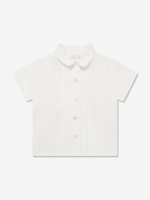 Patachou Boys Short Sleeve Linen Shirt in White