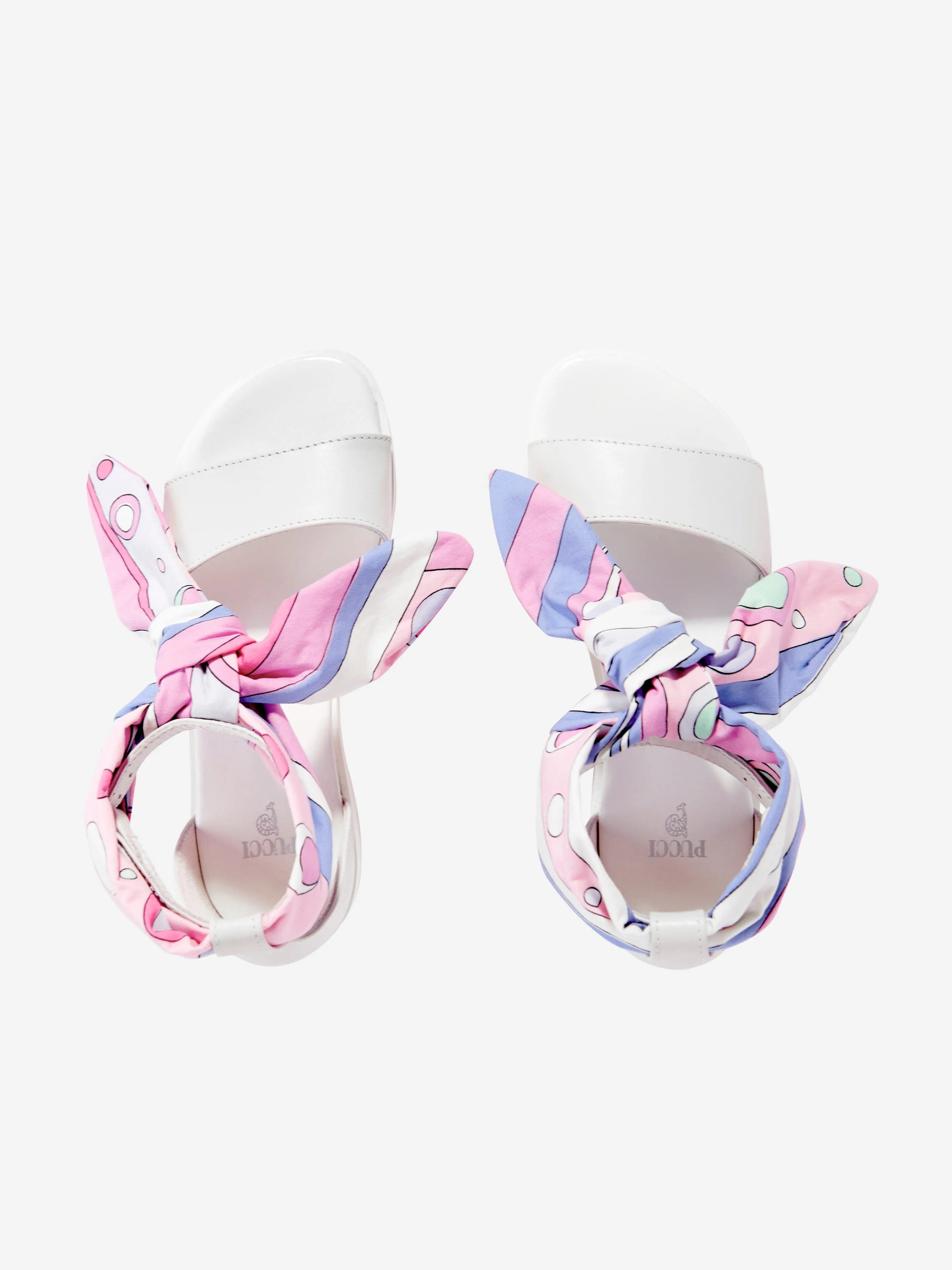 PUCCI Girls Leather Fontane Sandals in Ivory