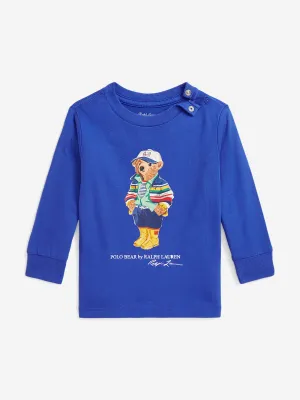 Ralph Lauren Baby Boys Bear Long Sleeve T-Shirt in Blue