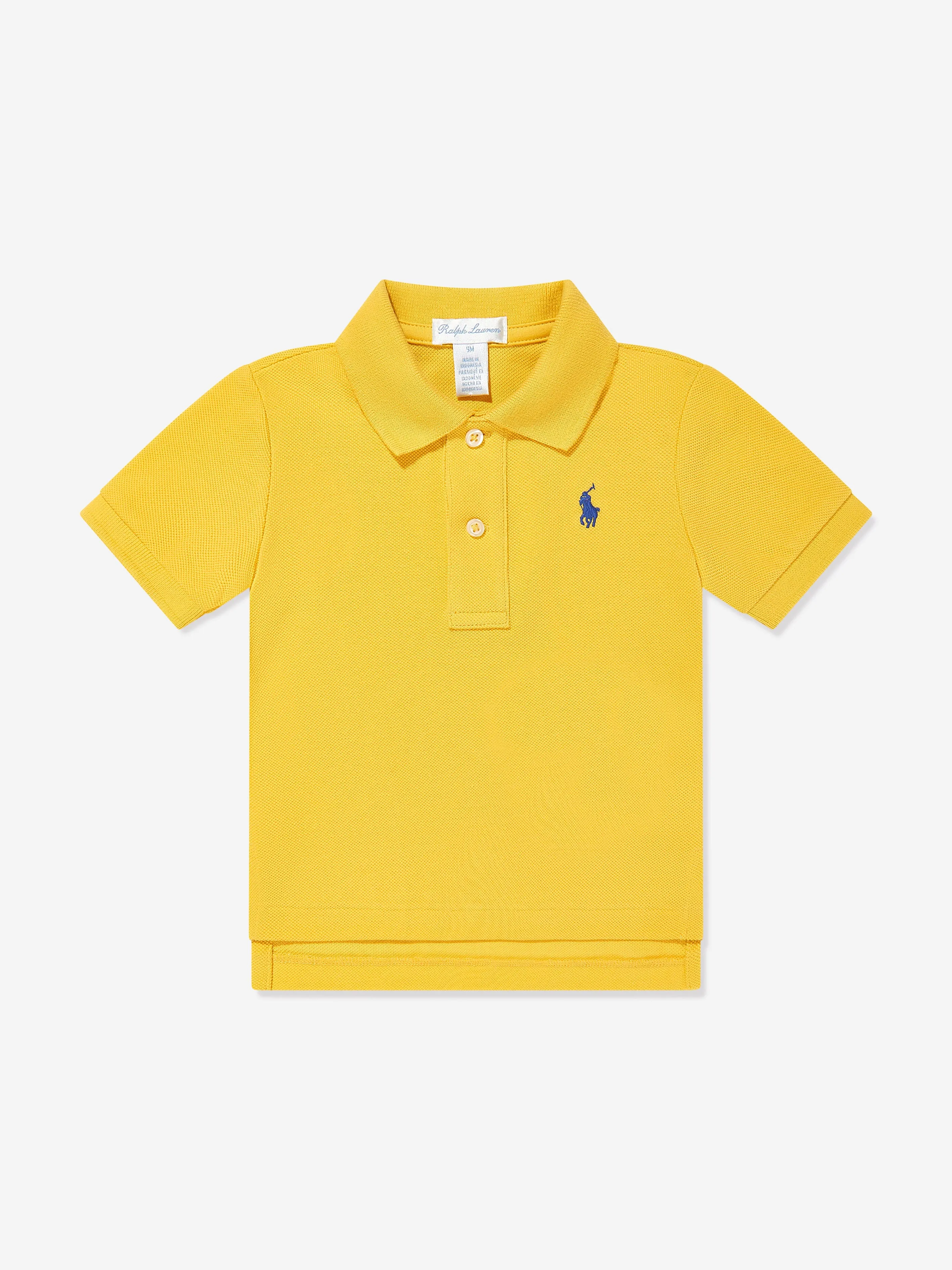 Ralph Lauren Baby Boys Logo Polo Shirt in Yellow
