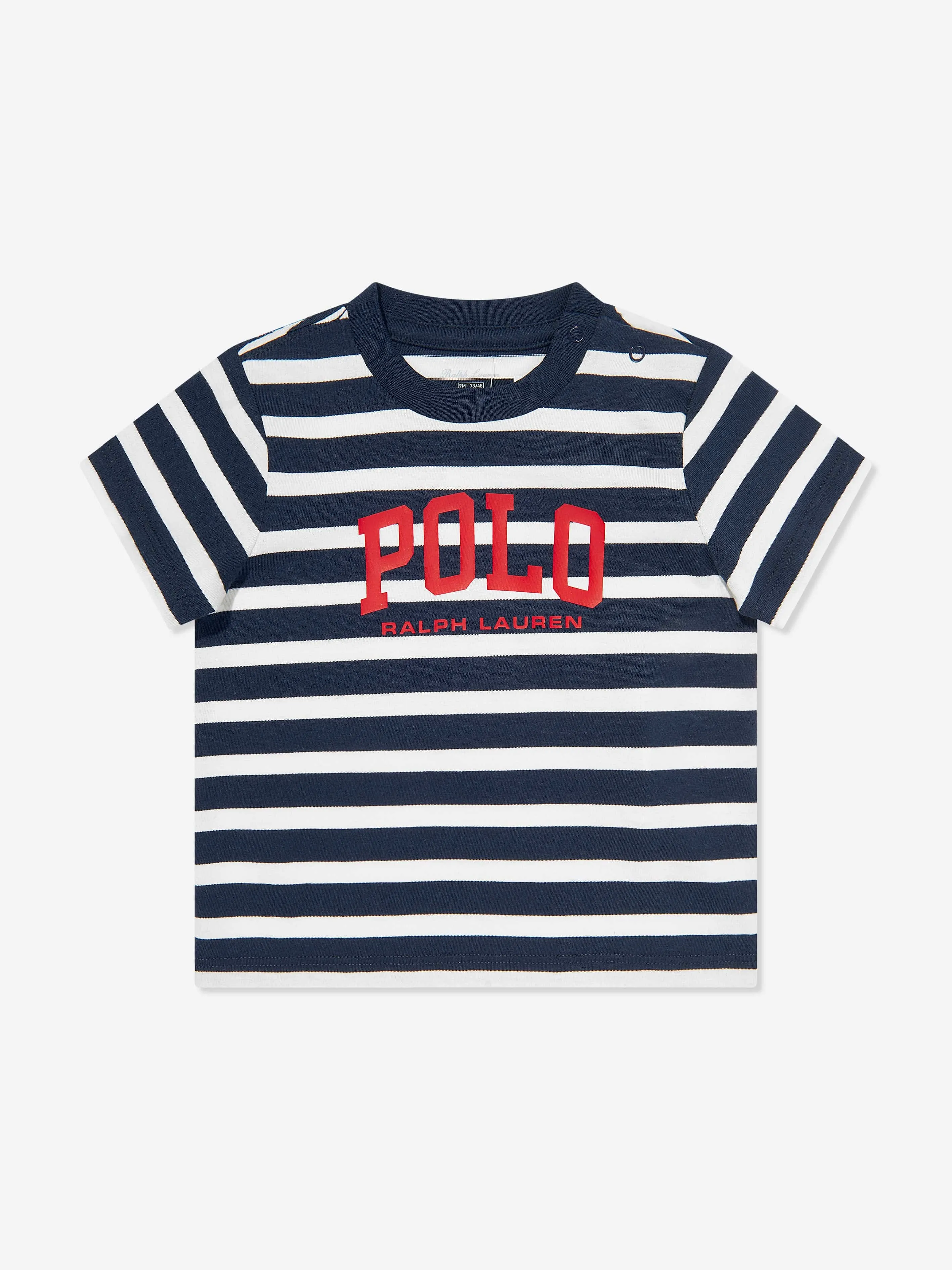 Ralph Lauren Baby Boys Striped Polo T-Shirt in Navy