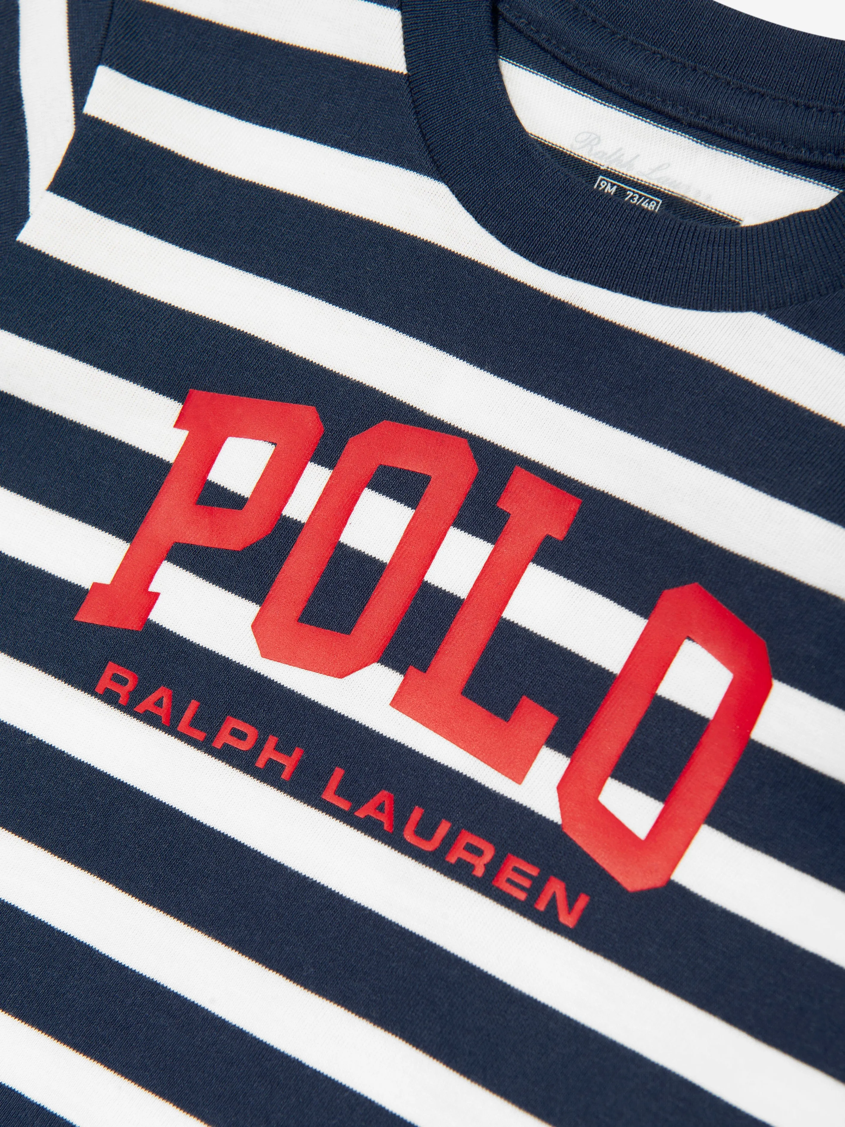 Ralph Lauren Baby Boys Striped Polo T-Shirt in Navy