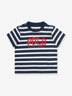 Ralph Lauren Baby Boys Striped Polo T-Shirt in Navy