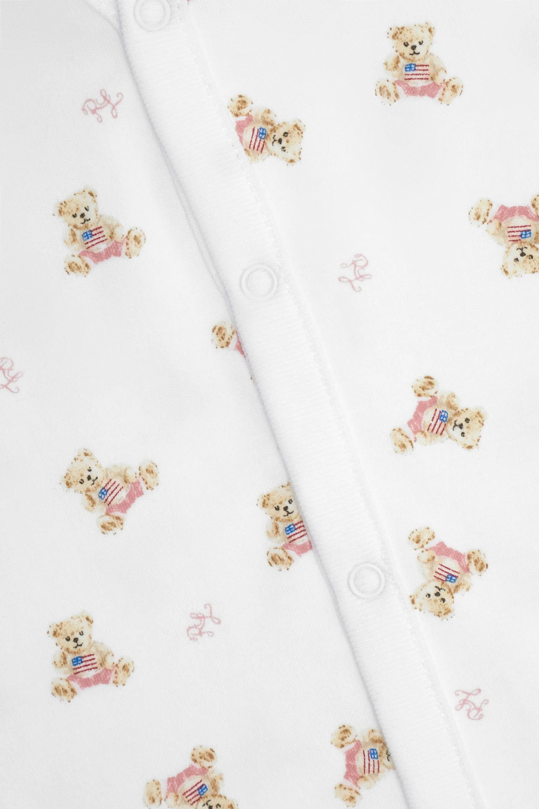 Ralph Lauren Baby Girls Bear Babygrow in White