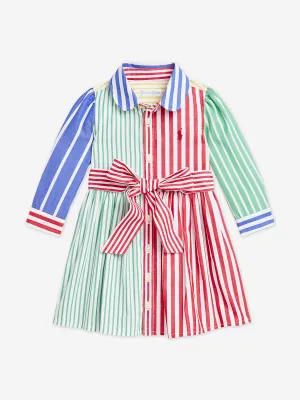 Ralph Lauren Baby Girls Striped Shirt Dress in Multicolour