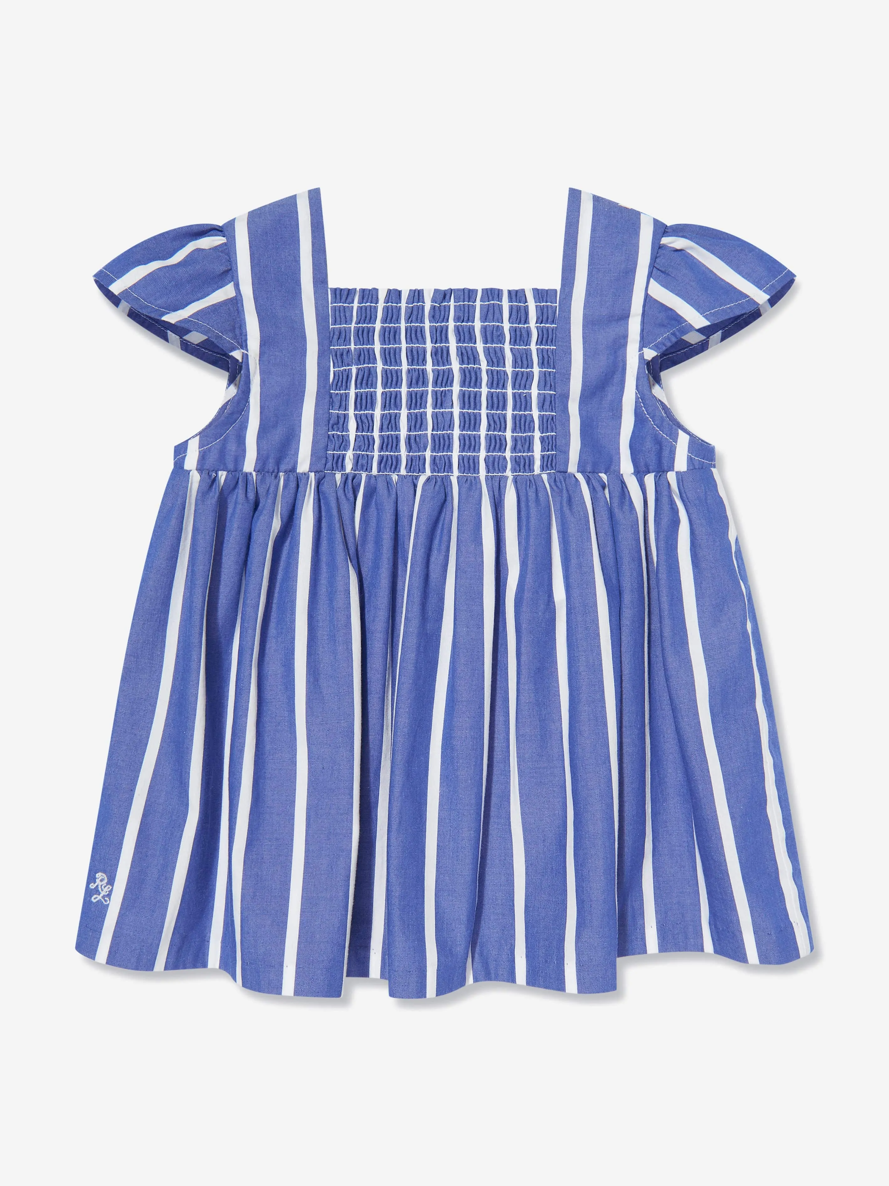 Ralph Lauren Baby Girls Striped Trouser Set in Blue