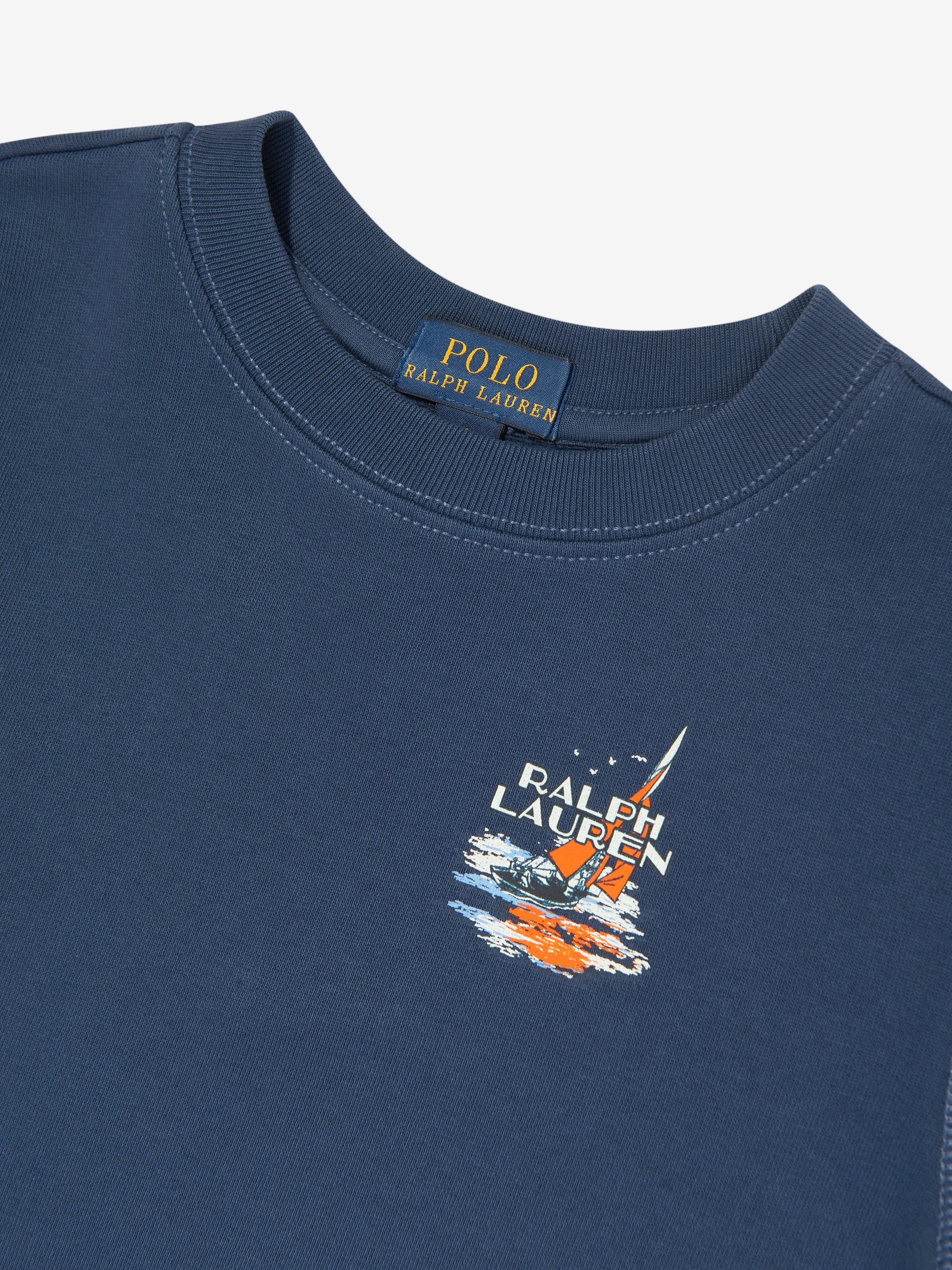 Ralph Lauren Boys Branded Sweatshirt in Navy