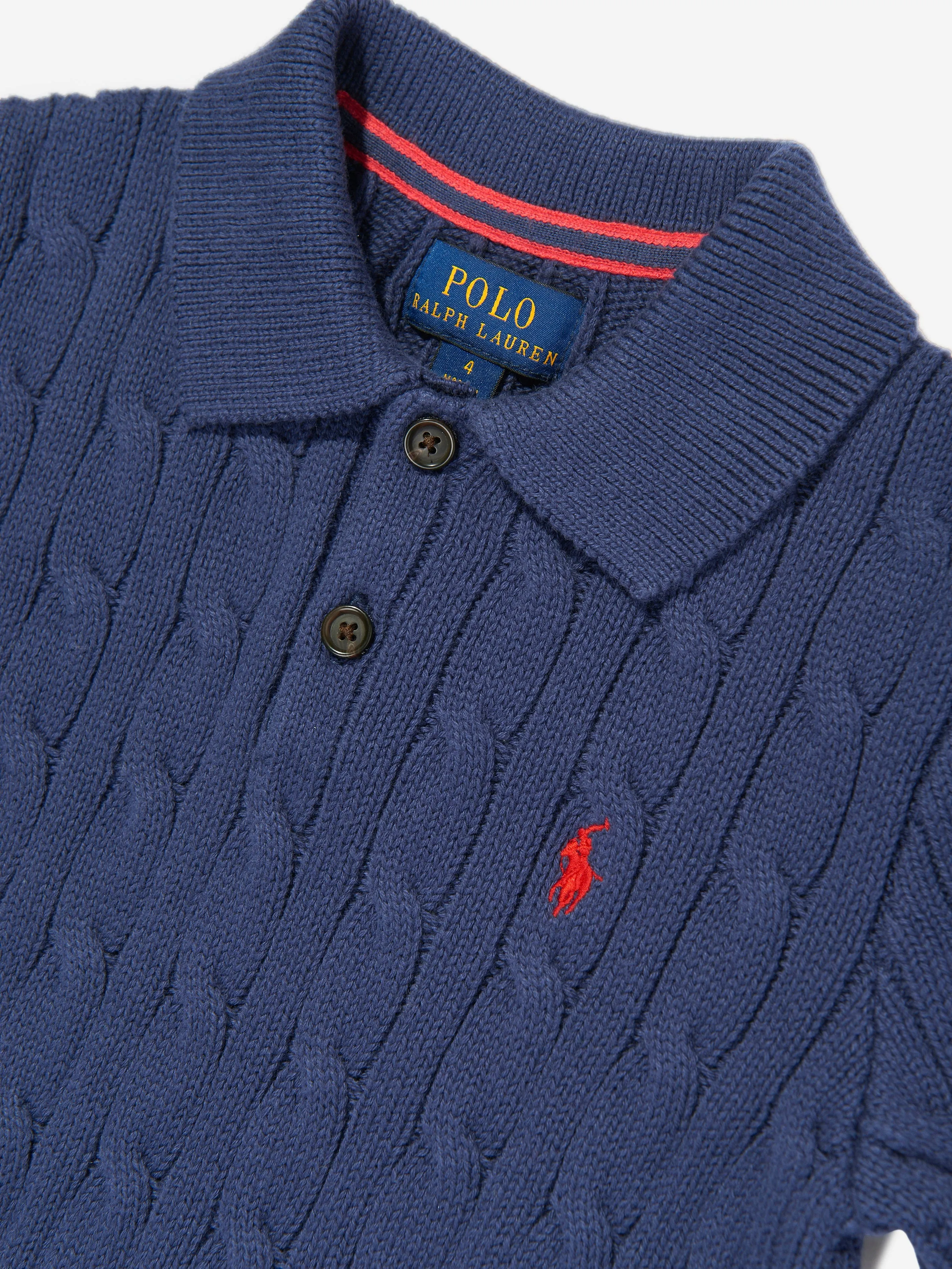 Ralph Lauren Boys Cable Knit Sweater Top in Navy