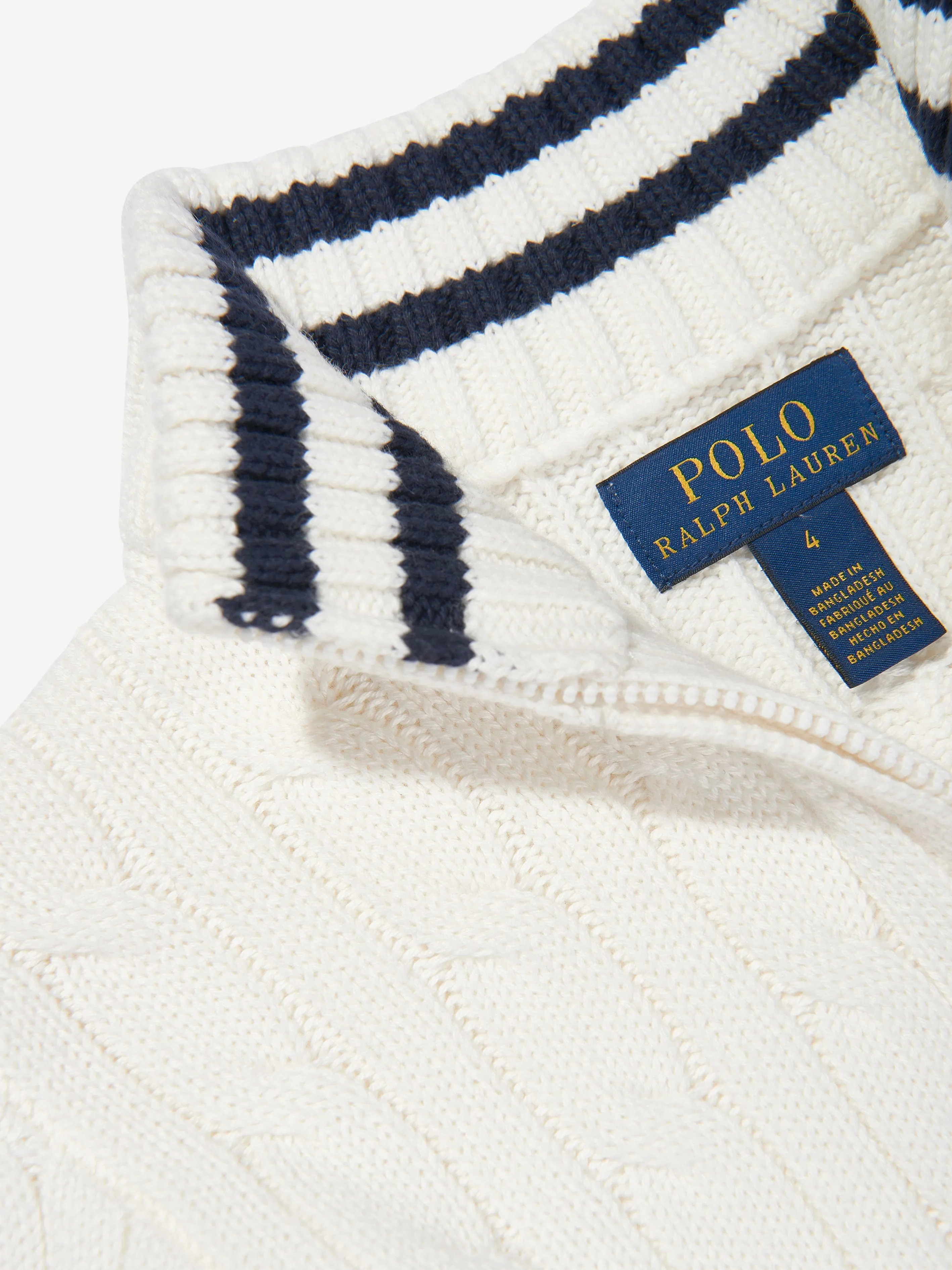 Ralph Lauren Boys Half Zip Jumper in White