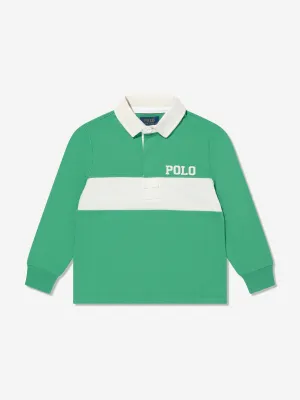 Ralph Lauren Boys Heavy Weight Jersey Rugby Shirt in Green