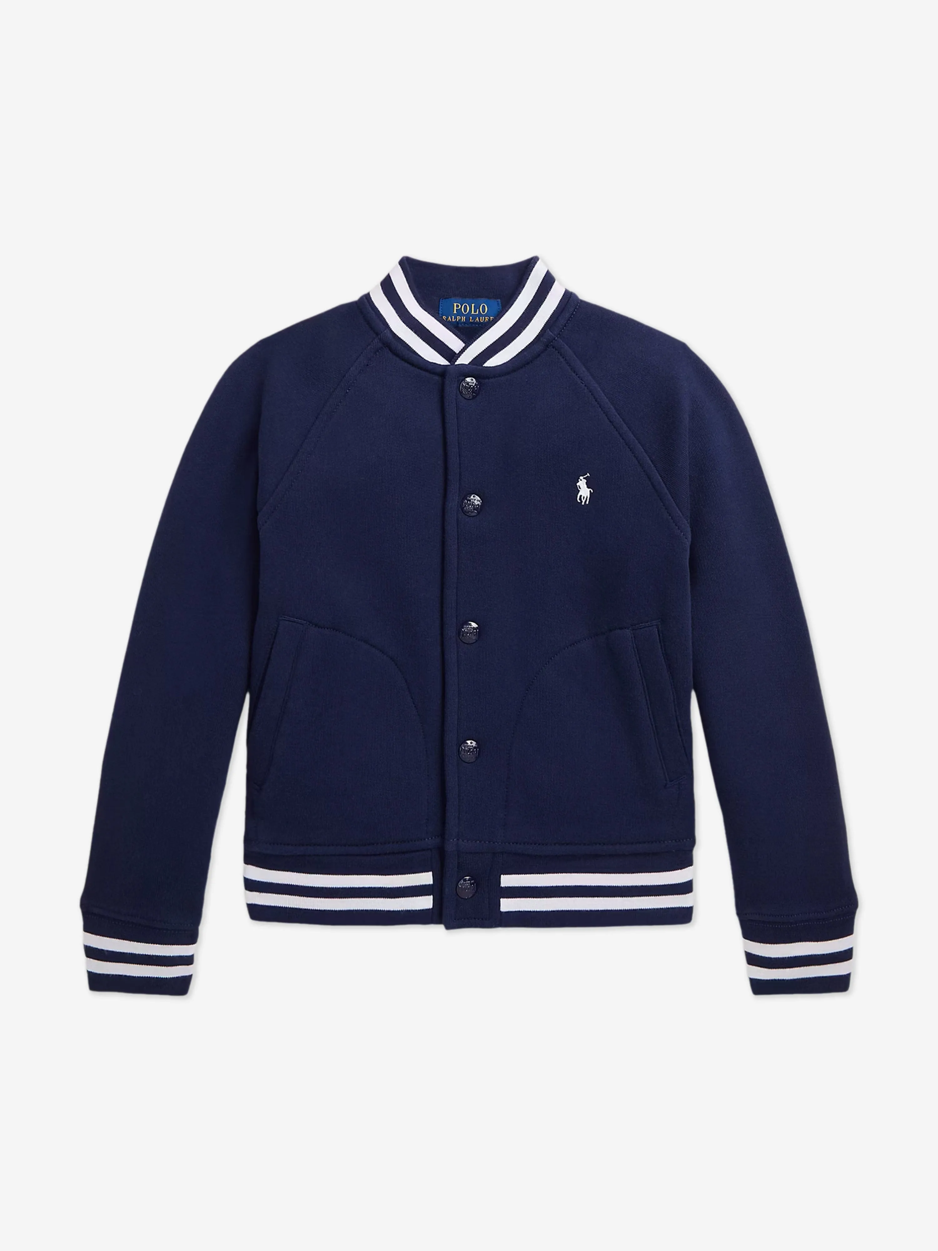 Ralph Lauren Boys Jersey Bomber Jacket in Navy