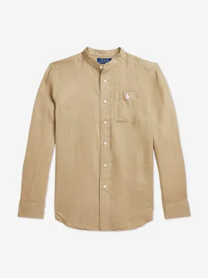 Ralph Lauren Boys Linen Shirt in Brown